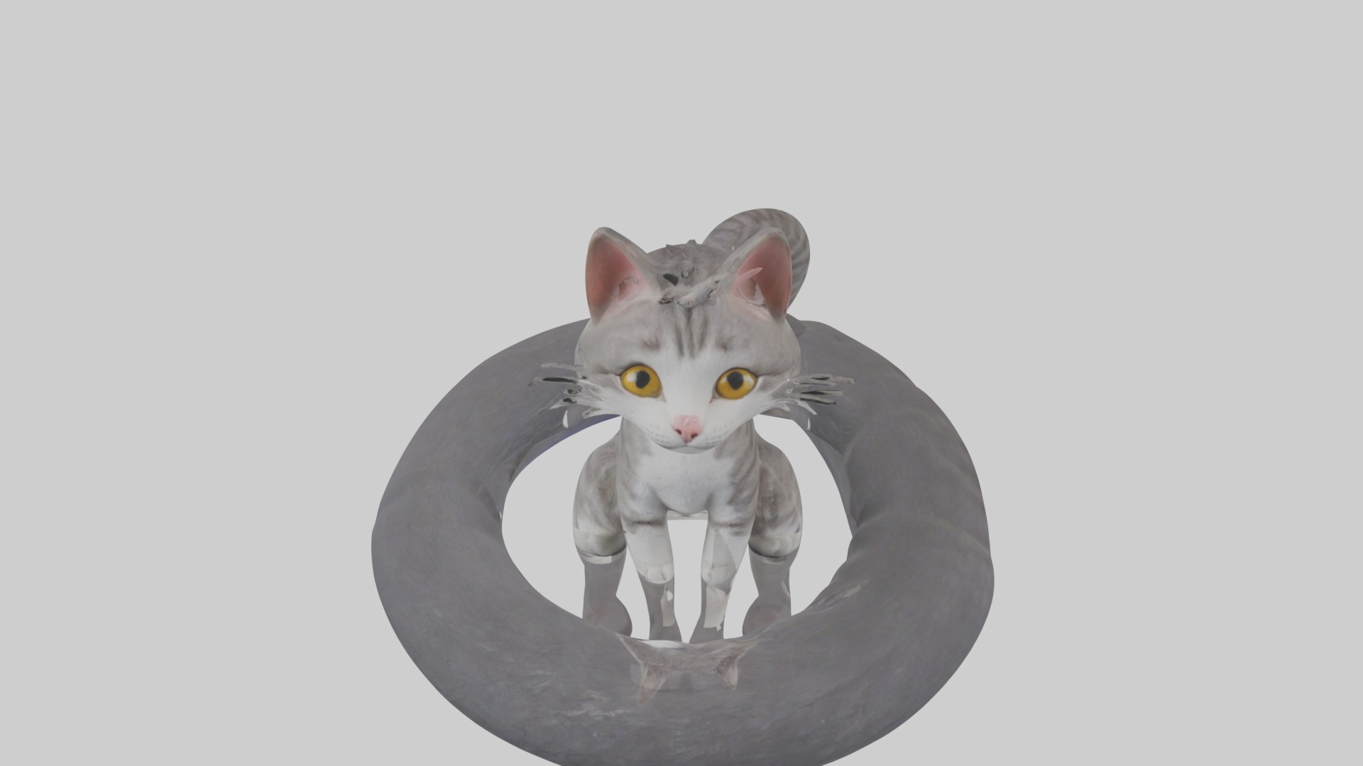 Sitting European Shorthair Cat model Low-poly 3D model_10