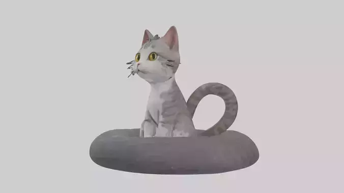 Sitting European Shorthair Cat model