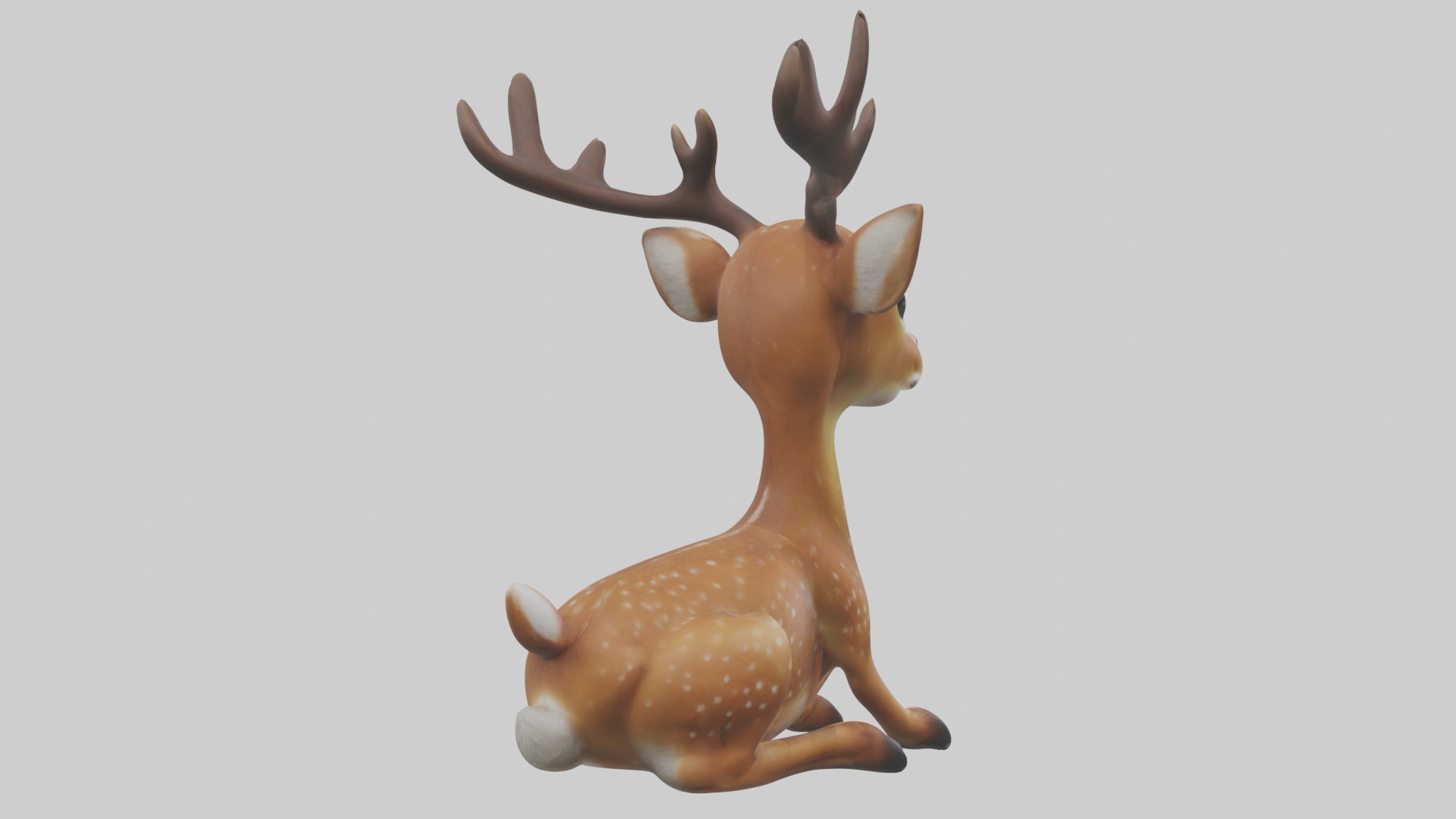 Sitting Deer Model Low-poly 3D model_4