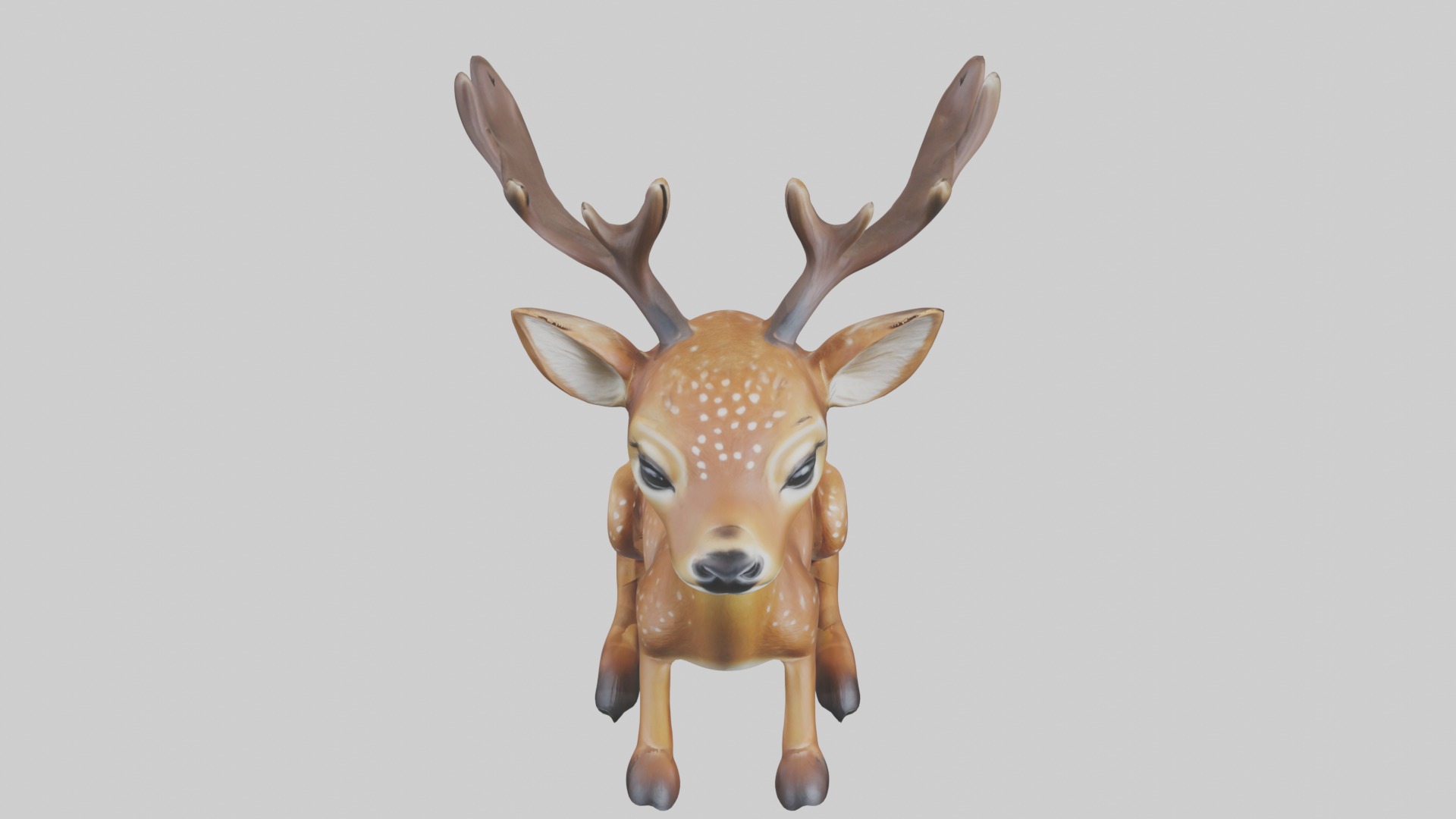 Sitting Deer Model Low-poly 3D model_10