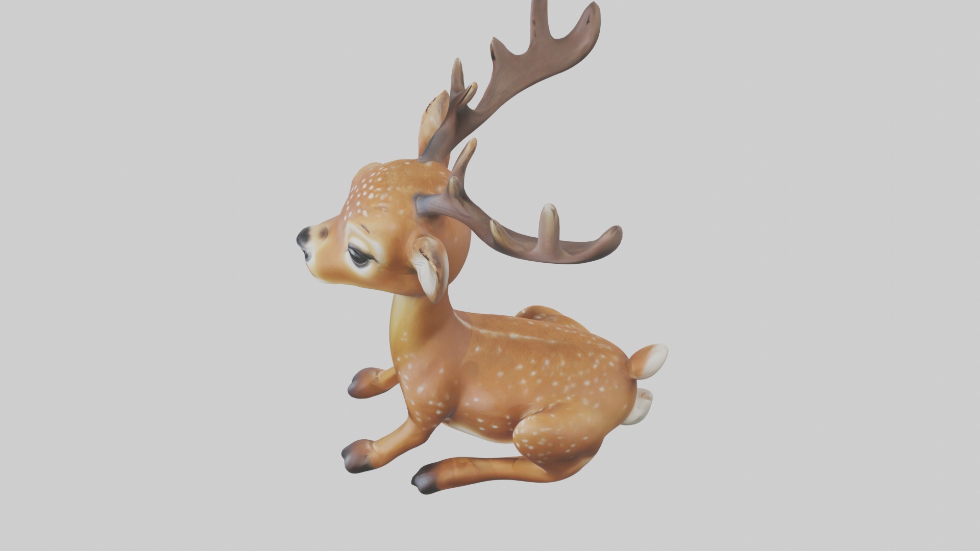 Sitting Deer Model Low-poly 3D model_11