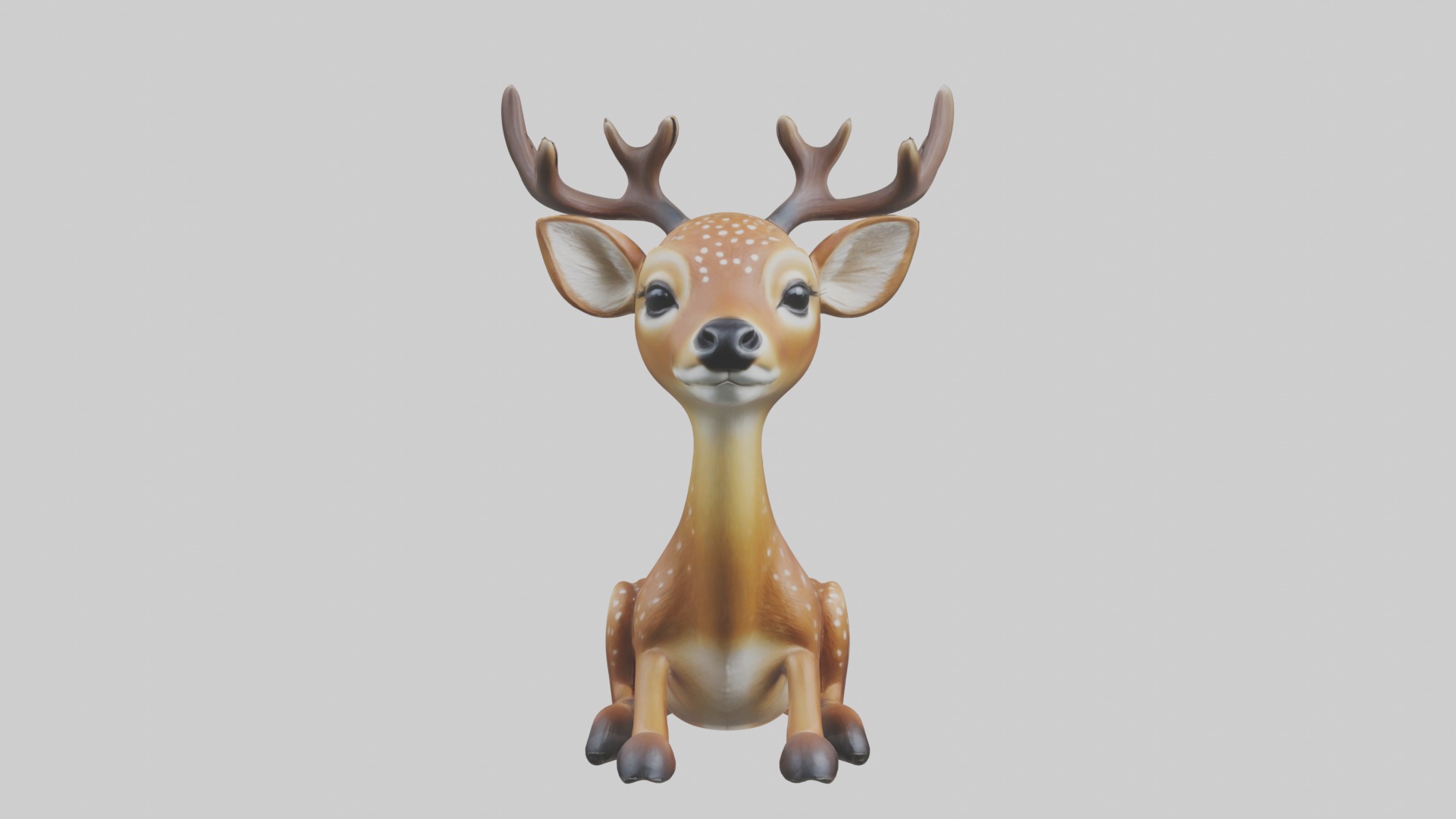 Sitting Deer Model Low-poly 3D model_1