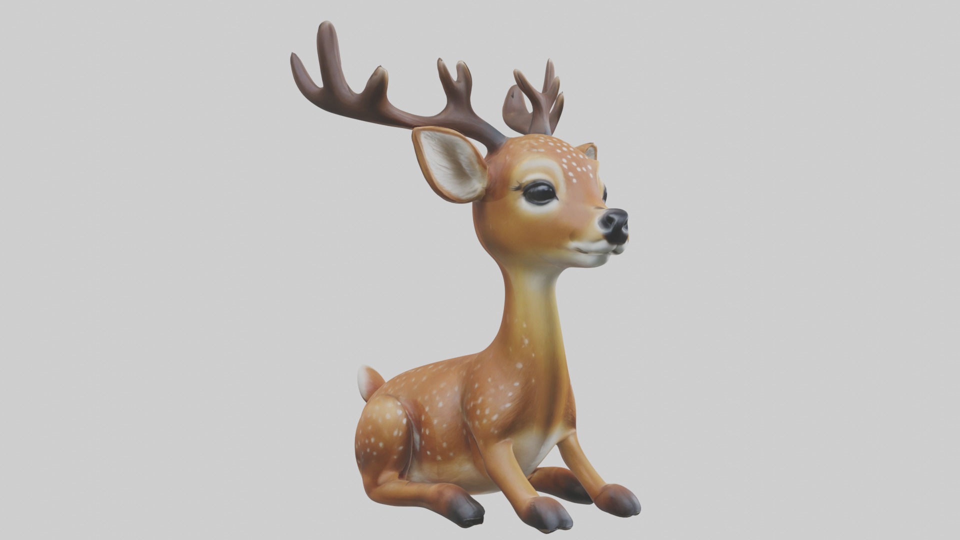 Sitting Deer Model Low-poly 3D model_5