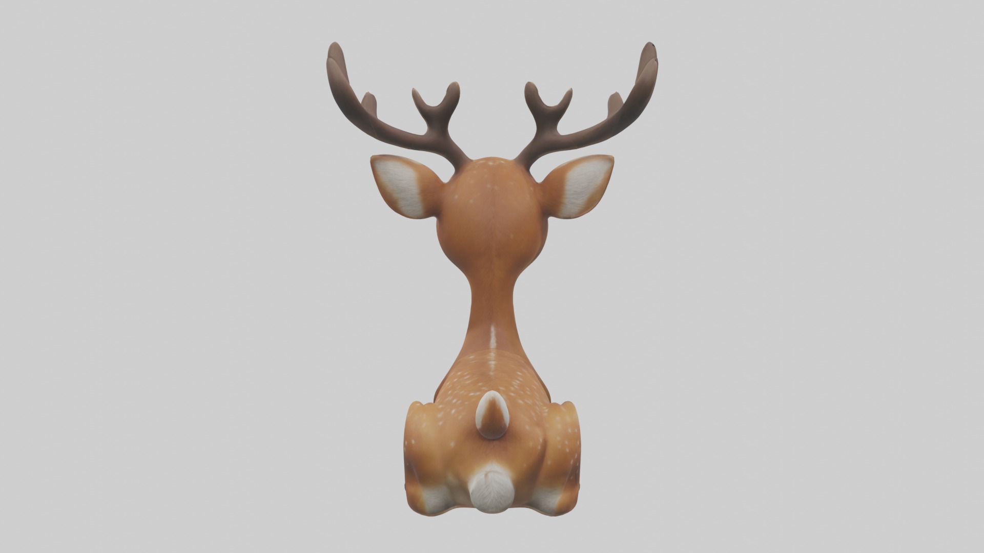Sitting Deer Model Low-poly 3D model_2