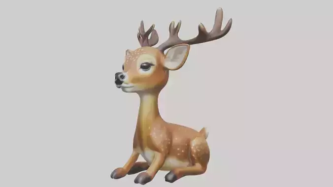 Sitting Deer Model