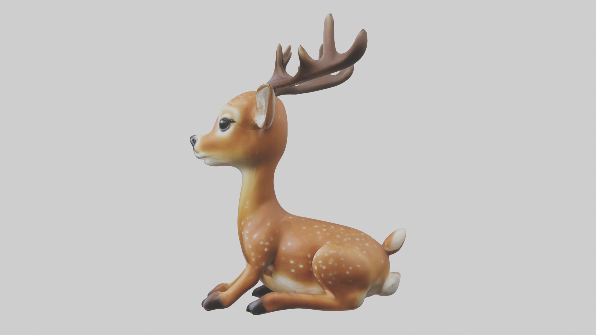 Sitting Deer Model Low-poly 3D model_6