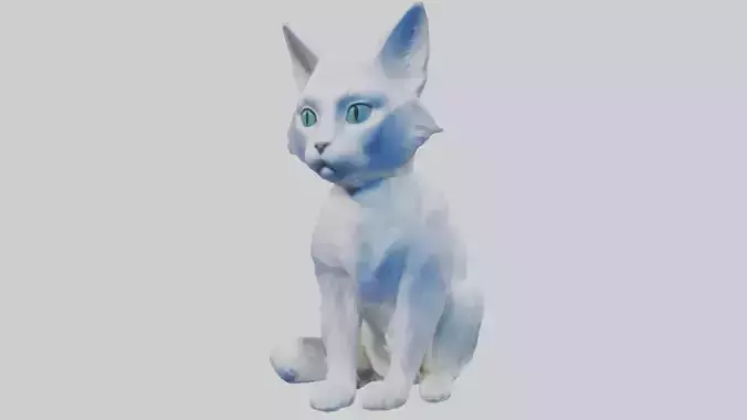 Sitting Cymric Cat model