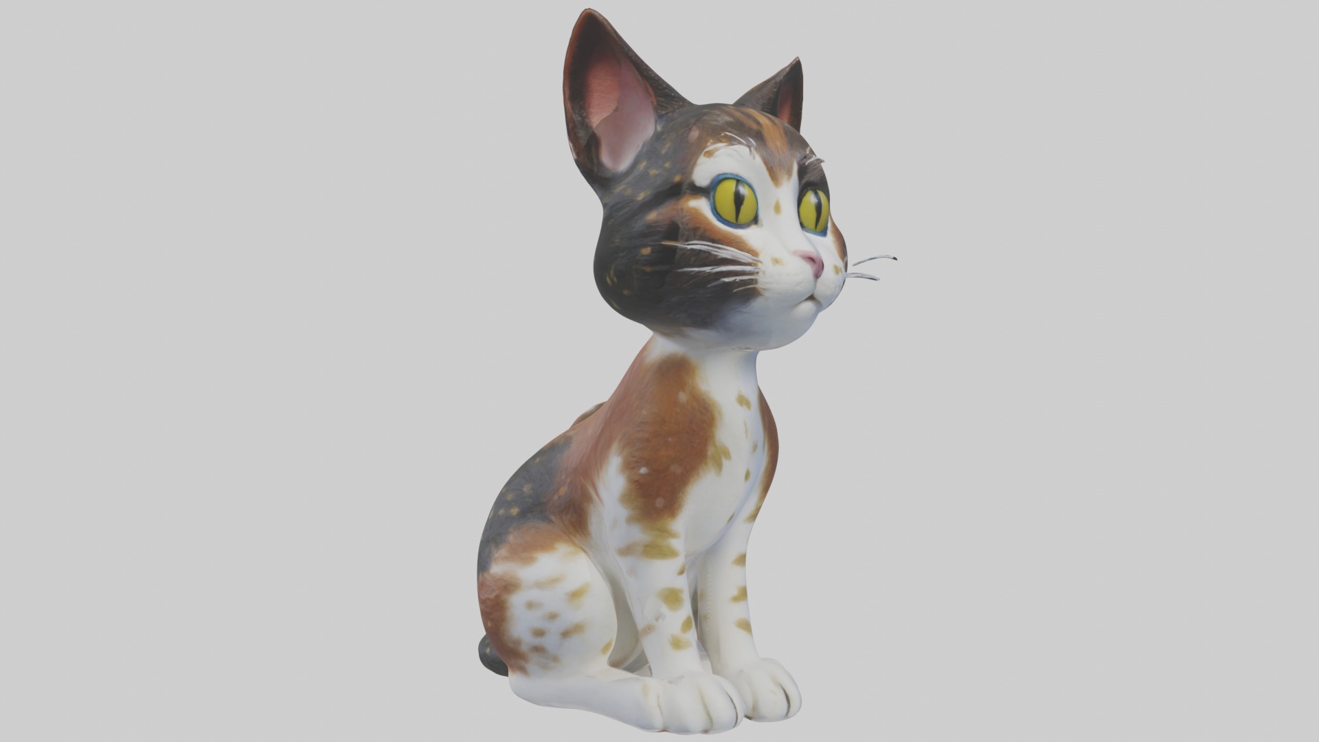Sitting California Spangled Cat model Low-poly 3D model_5