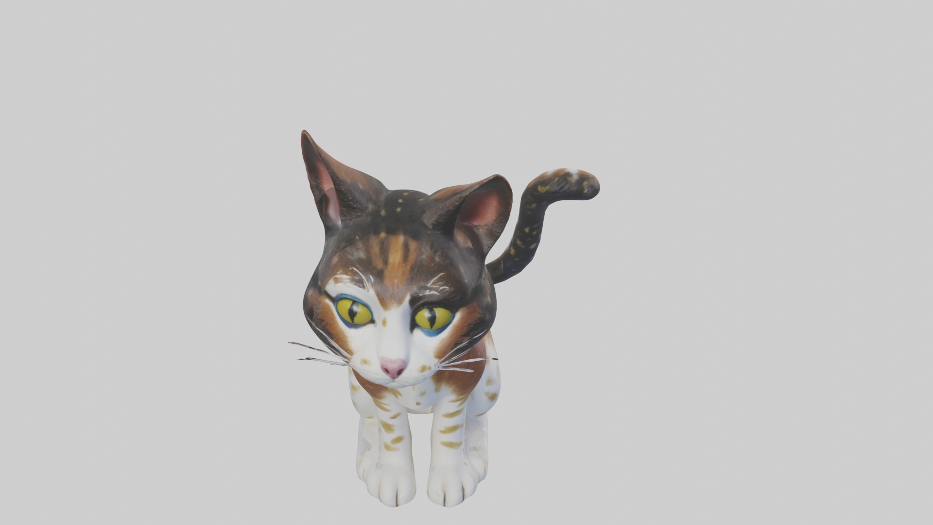 Sitting California Spangled Cat model Low-poly 3D model_10