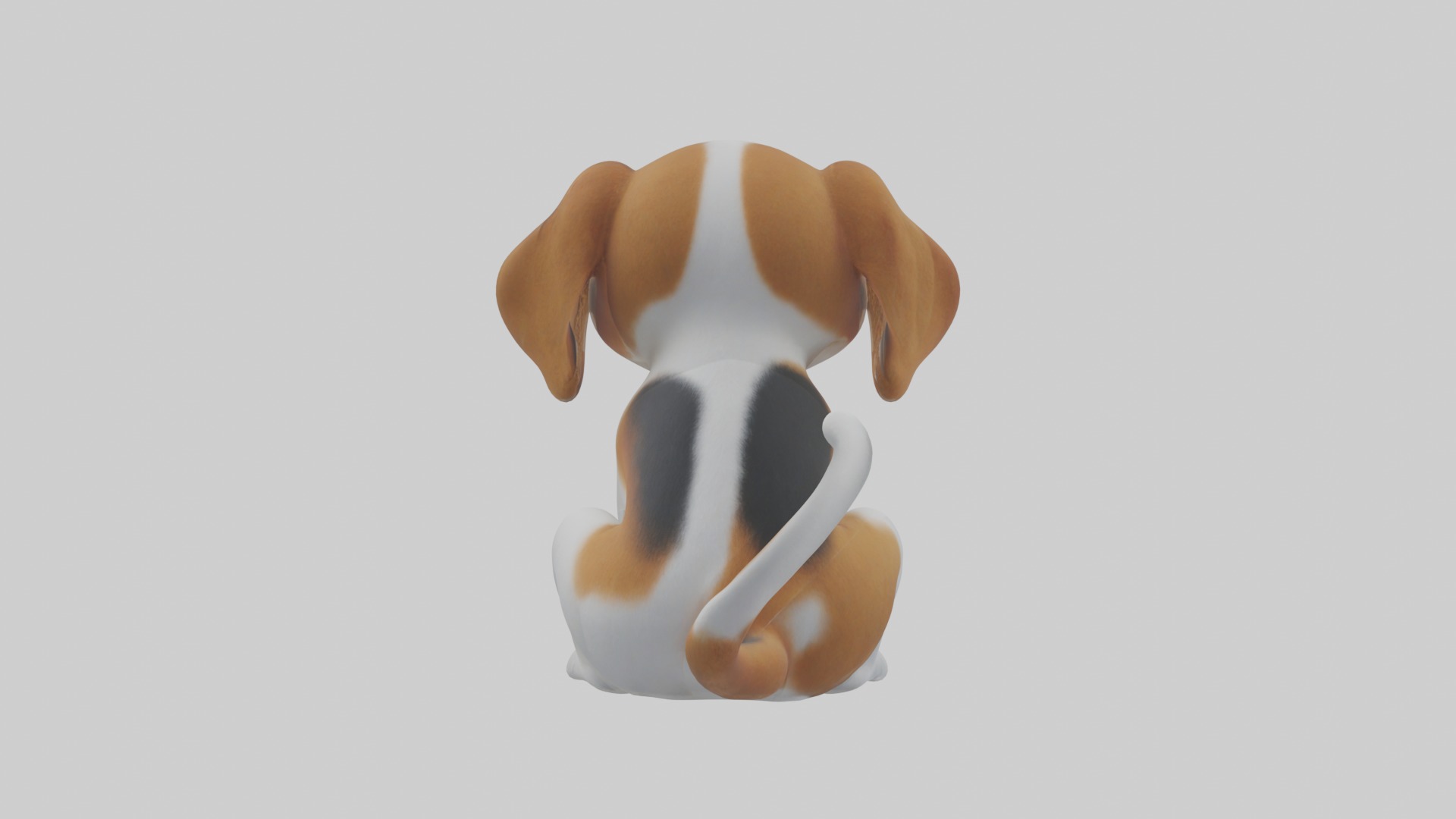 Sitting Beagle model Low-poly 3D model_1