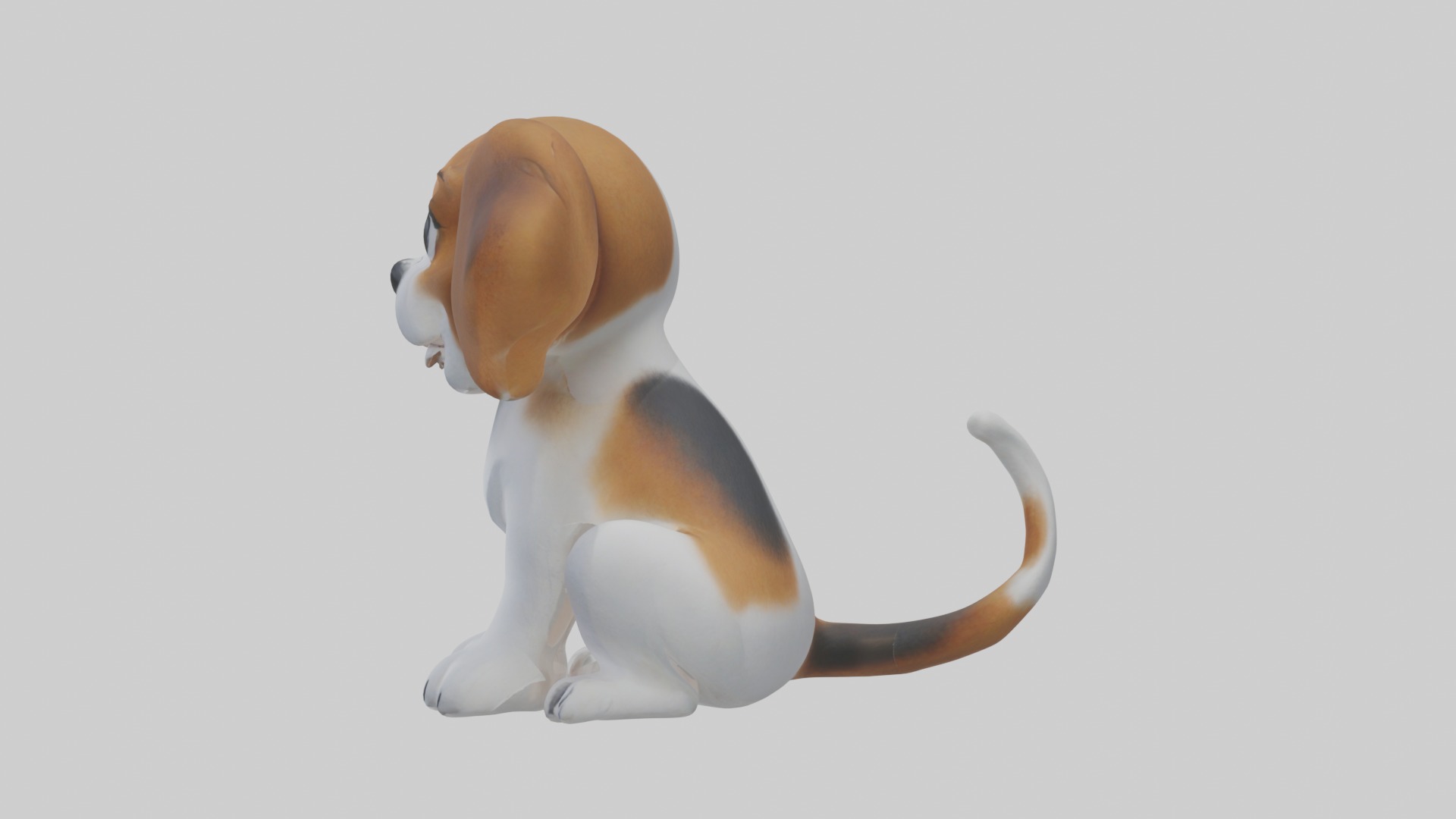 Sitting Beagle model Low-poly 3D model_6