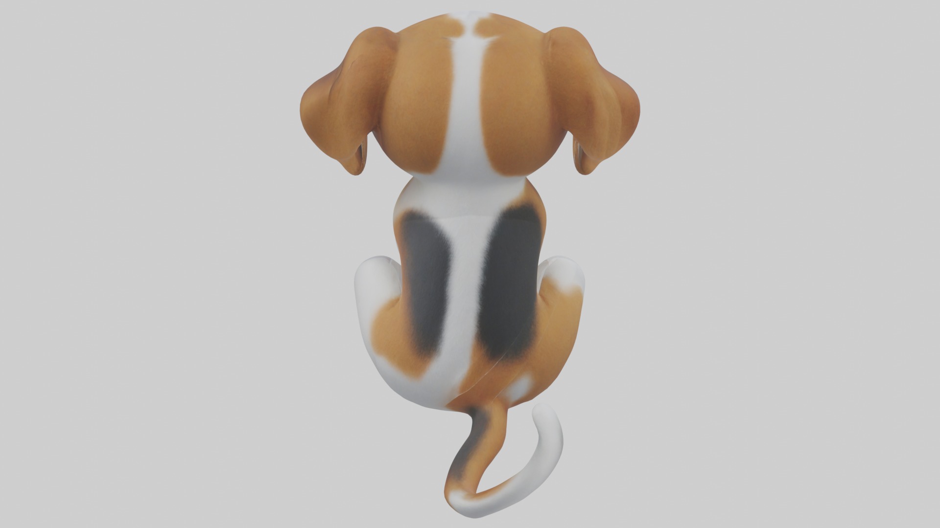 Sitting Beagle model Low-poly 3D model_9