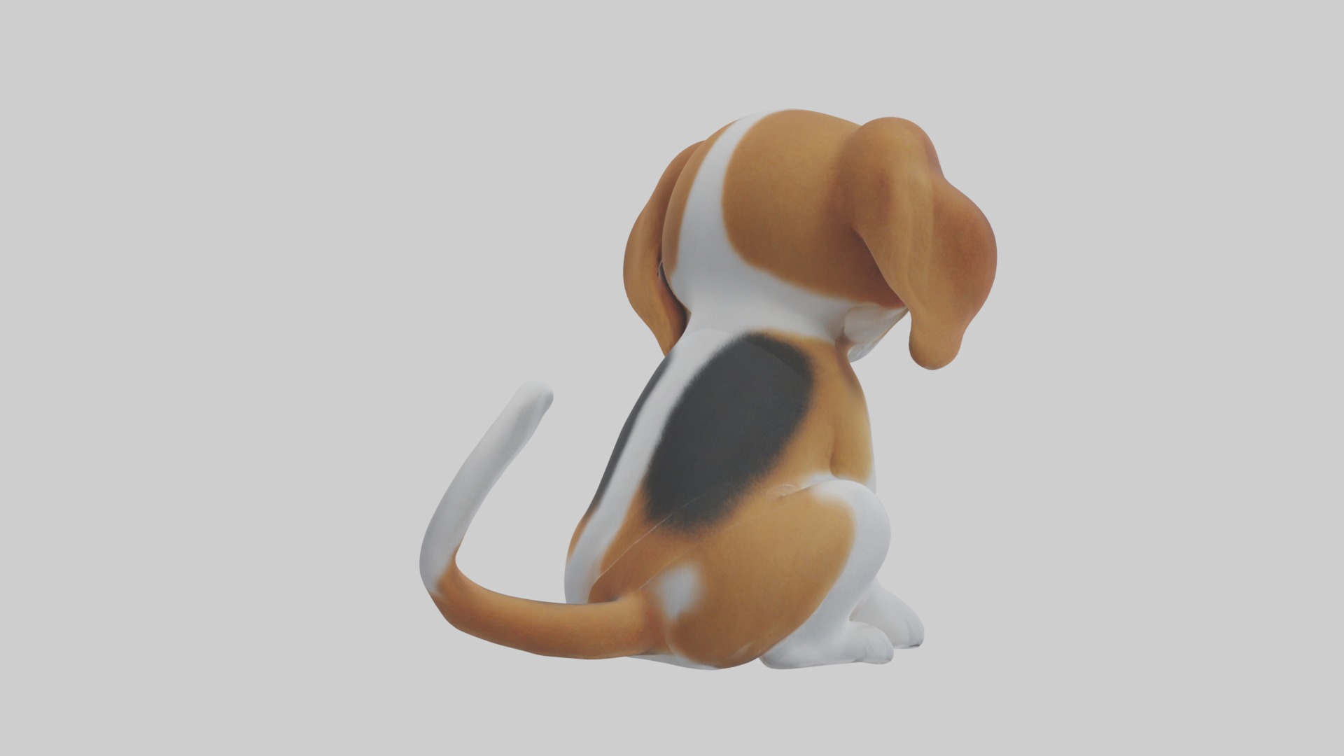 Sitting Beagle model Low-poly 3D model_3