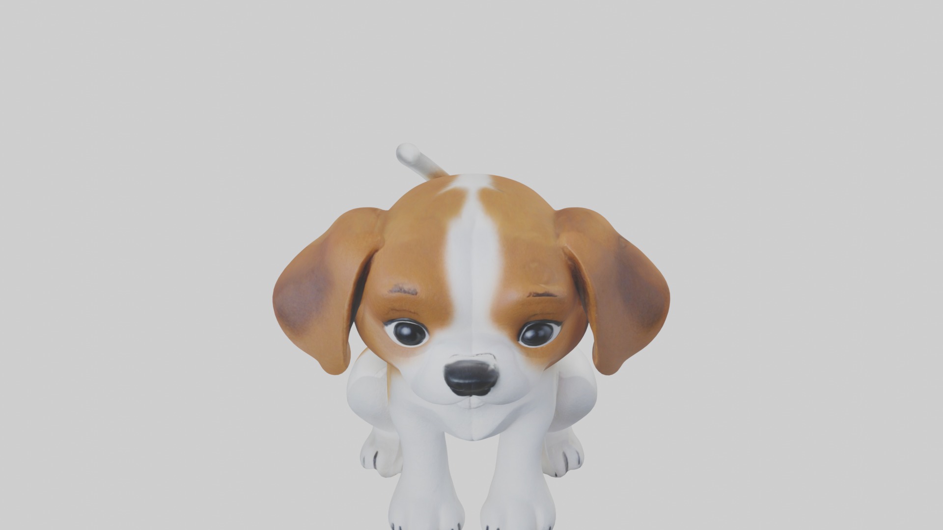 Sitting Beagle model Low-poly 3D model_10