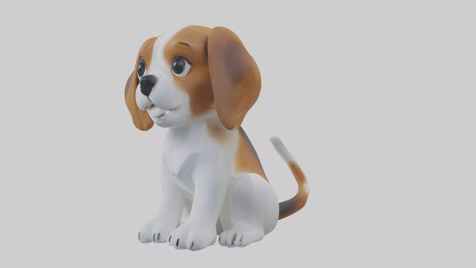 Sitting Beagle model Low-poly 3D model_0