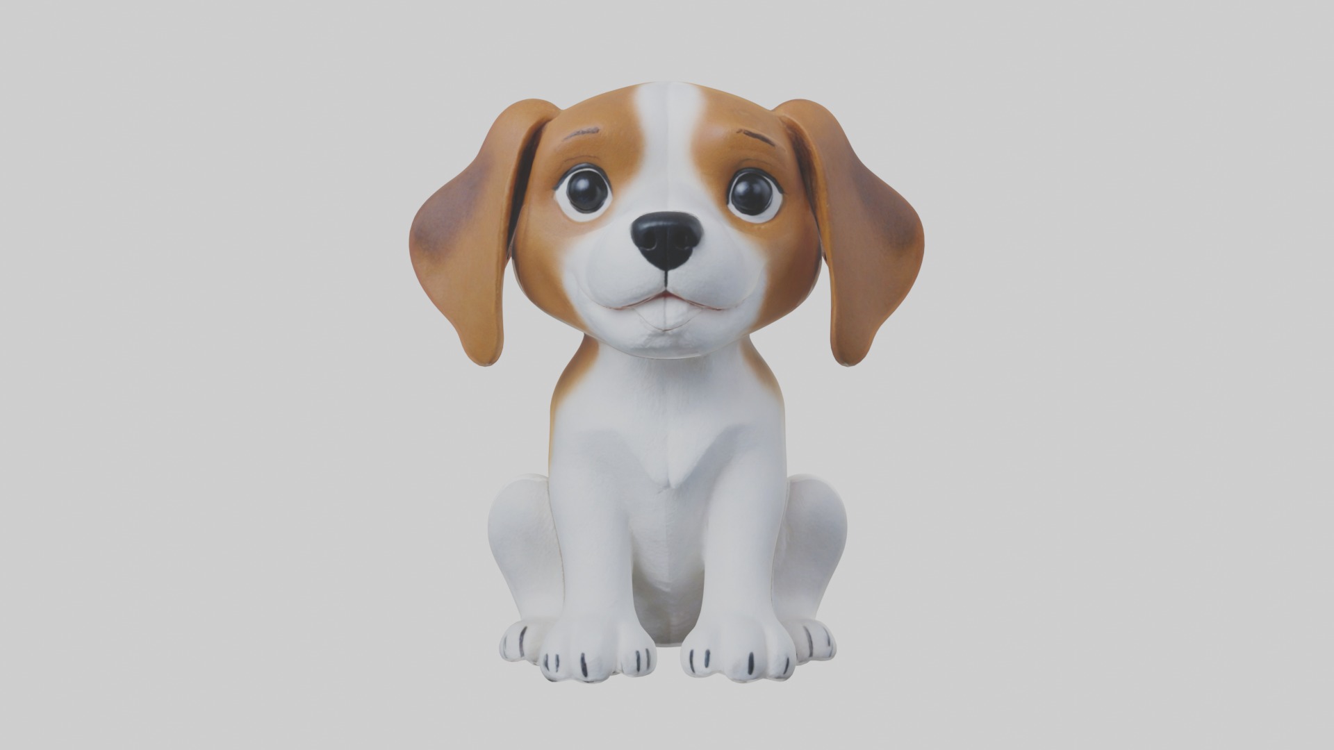 Sitting Beagle model Low-poly 3D model_4