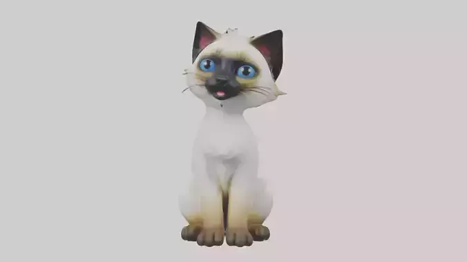 Sitting Balinese Cat model