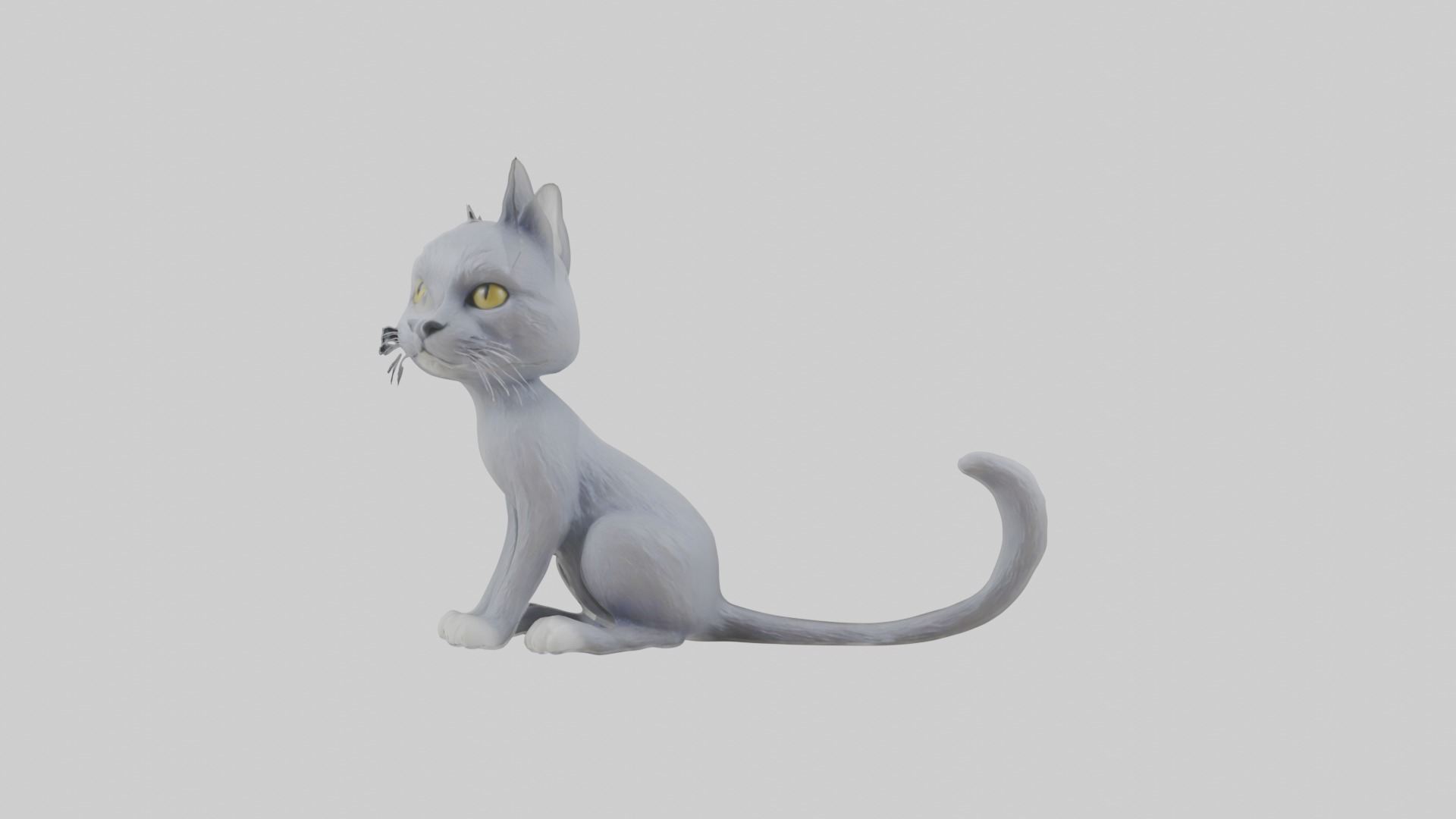 Sitting Australian Mist Cat model Low-poly 3D model_3
