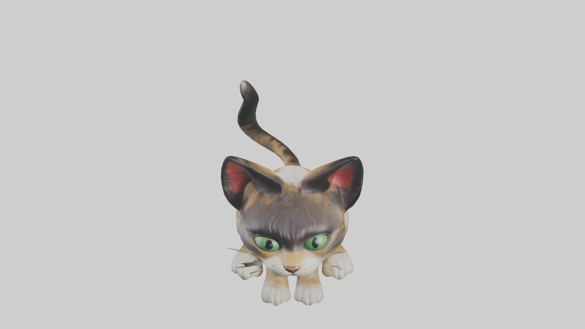 Sitting Asian Cat model Low-poly 3D model_10