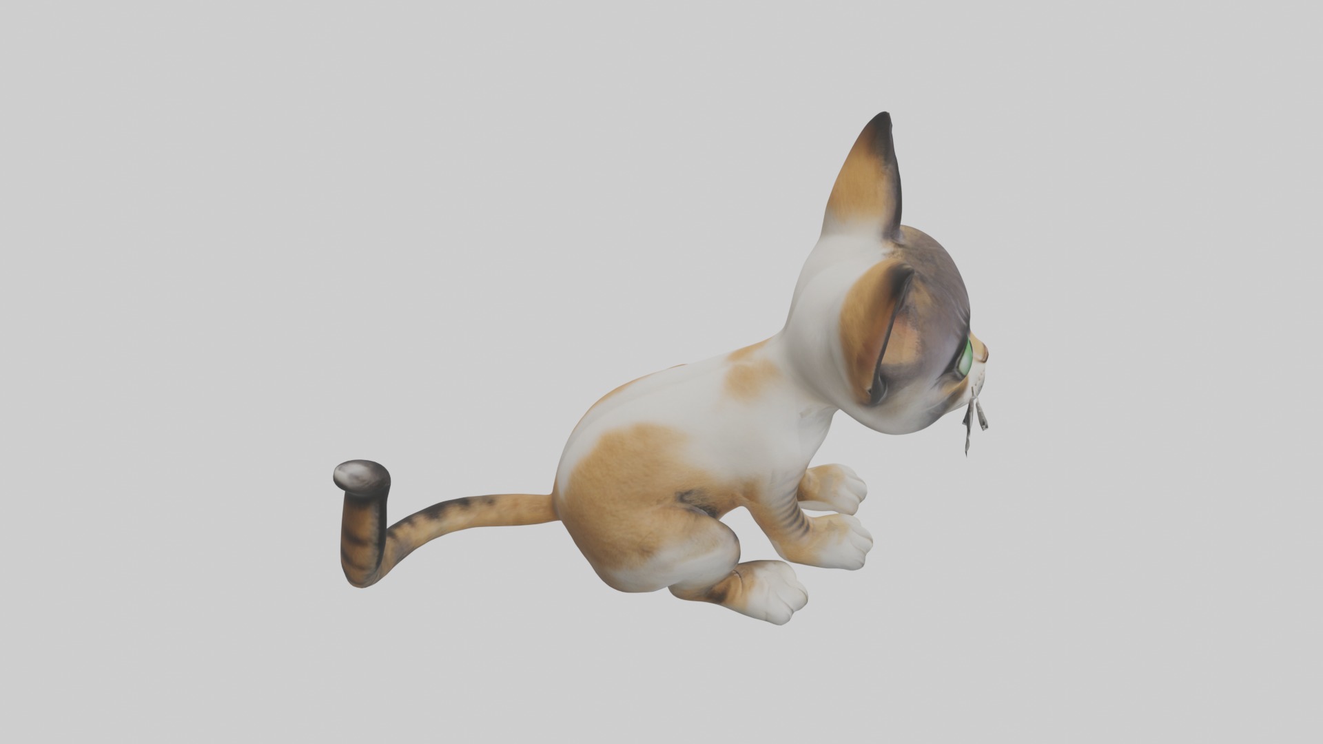 Sitting Asian Cat model Low-poly 3D model_12