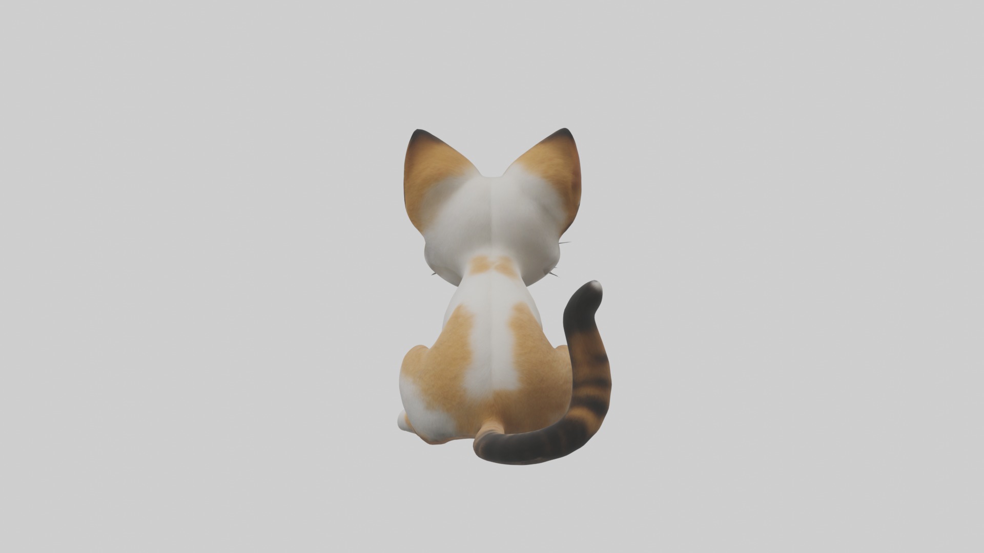 Sitting Asian Cat model Low-poly 3D model_1