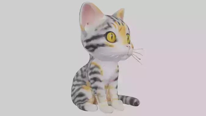 Sitting American Shorthair Cat model