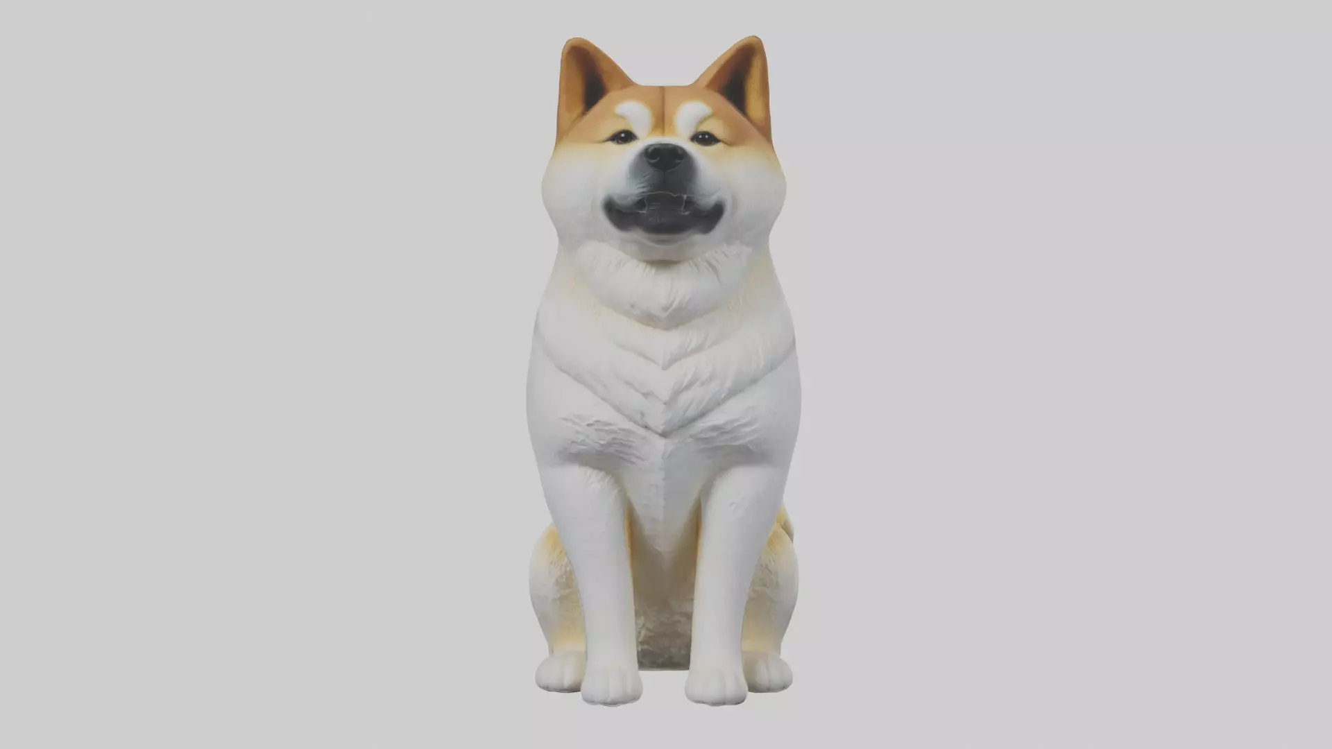 Sitting Akita model Low-poly 3D model_0