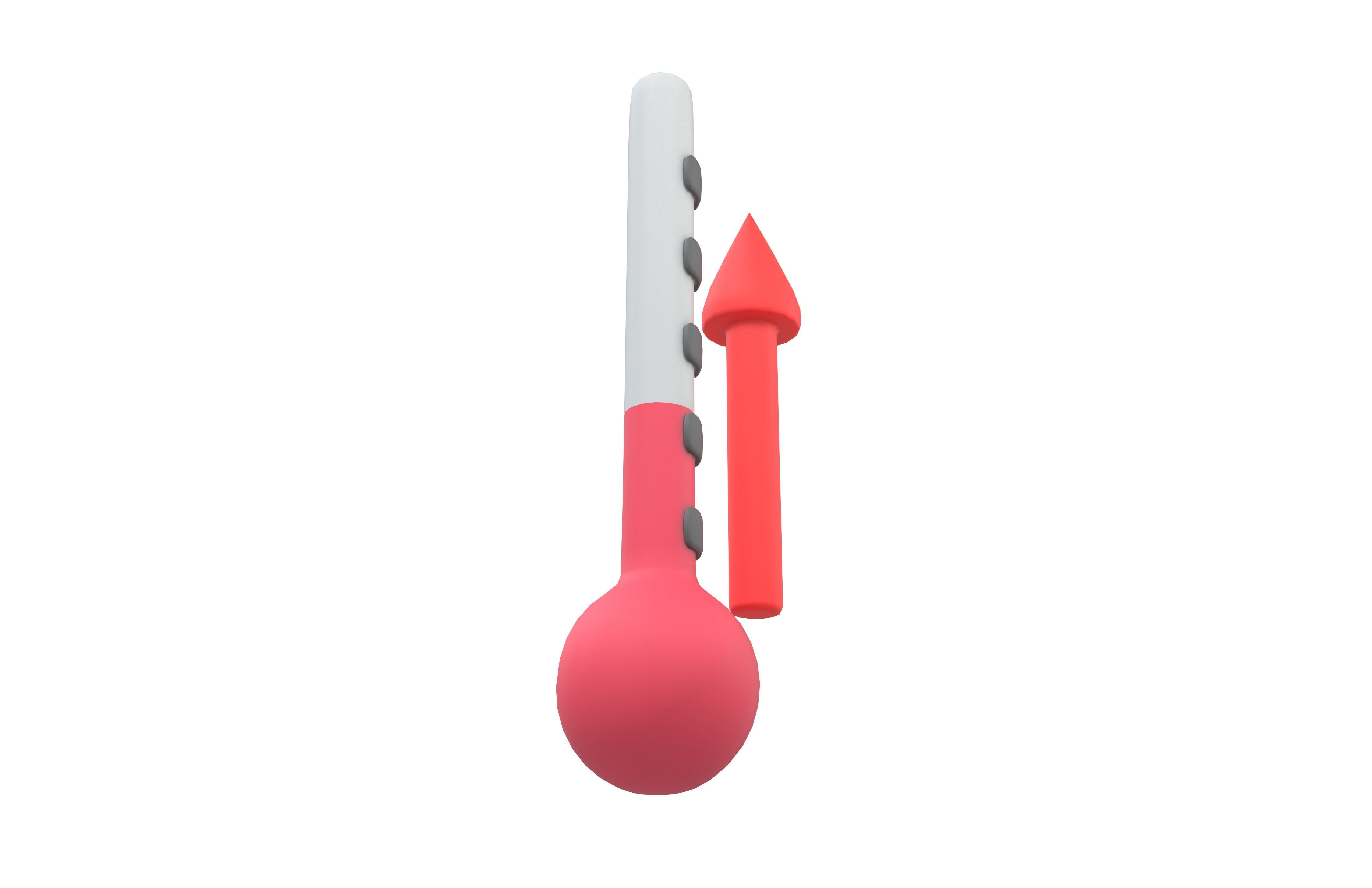 Temperature Up Icon v1 001 Low-poly 3D model_3