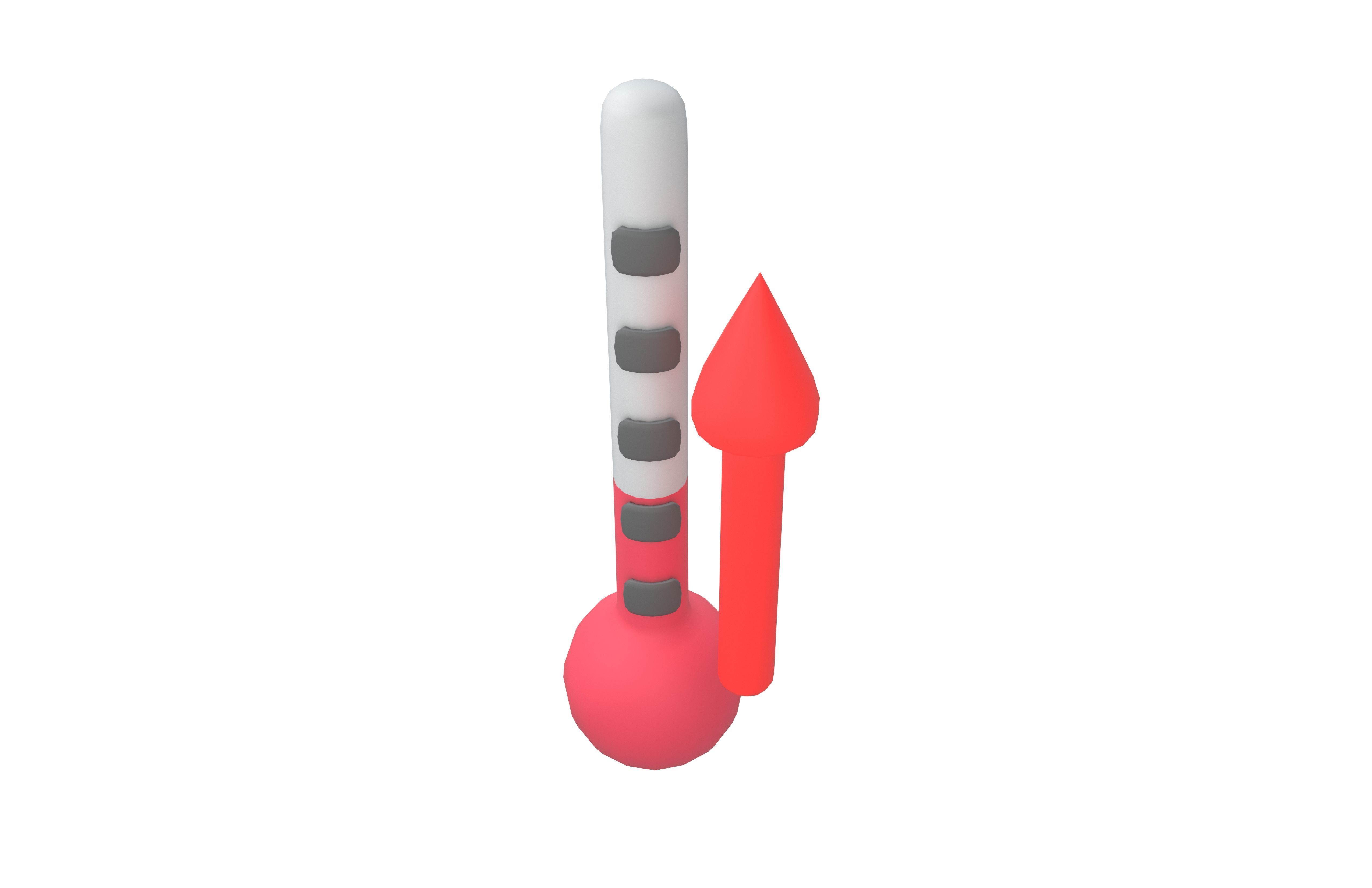 Temperature Up Icon v1 001 Low-poly 3D model_2