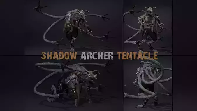 Shadow Archer Tentacle Low-poly 3D model