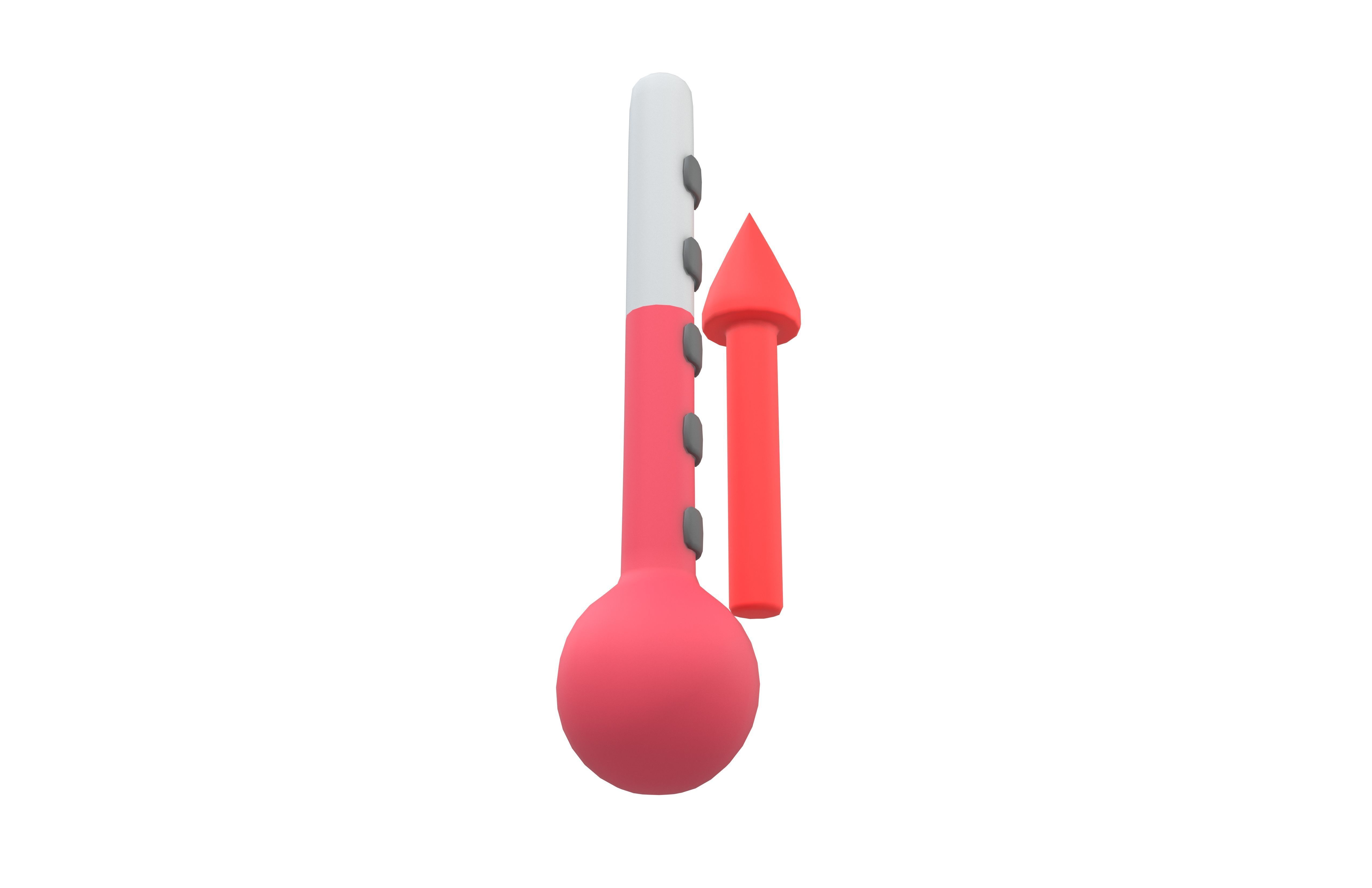 Temperature Up Icon v1 002 Low-poly 3D model_3