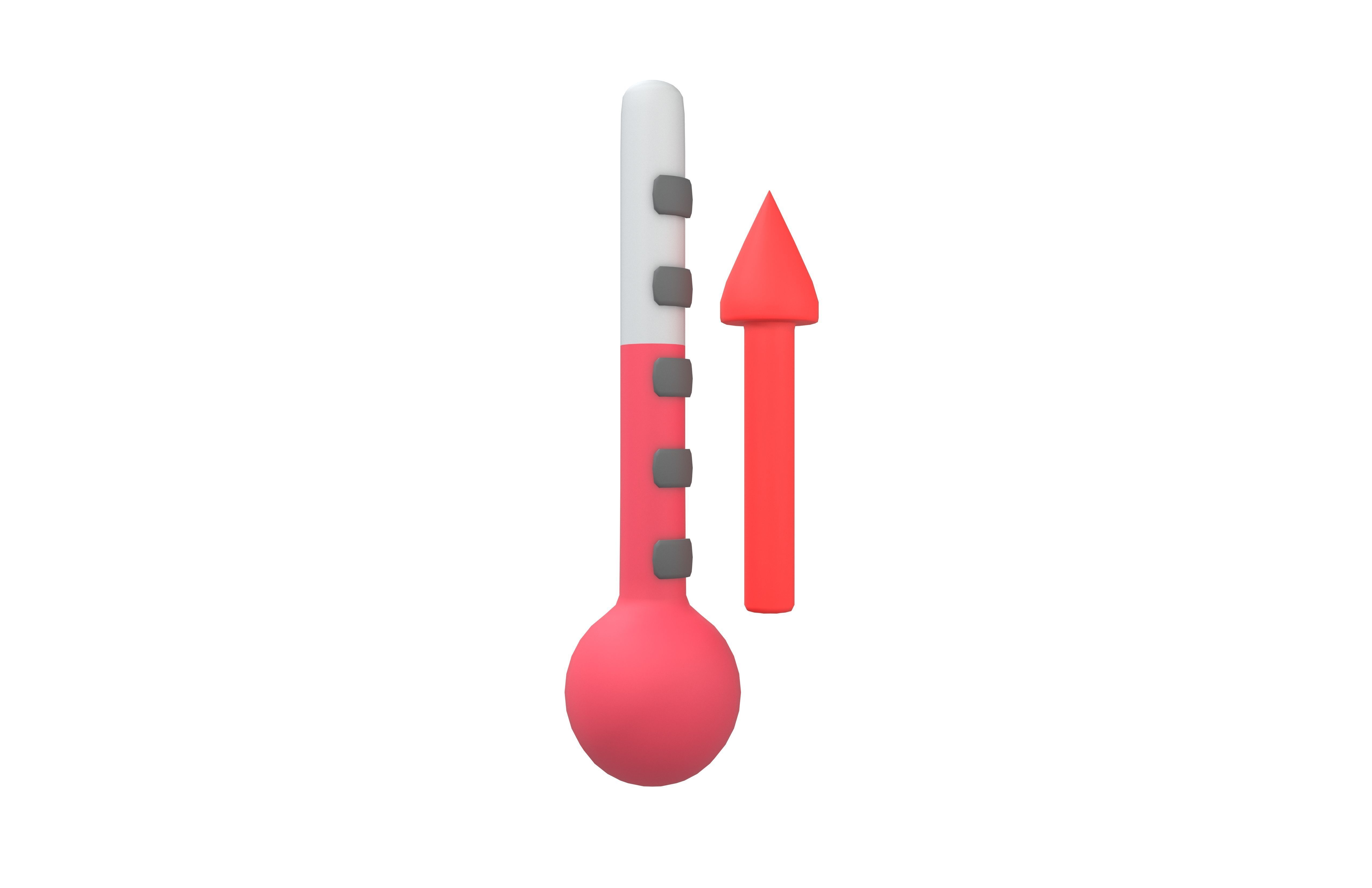 Temperature Up Icon v1 002 Low-poly 3D model_1