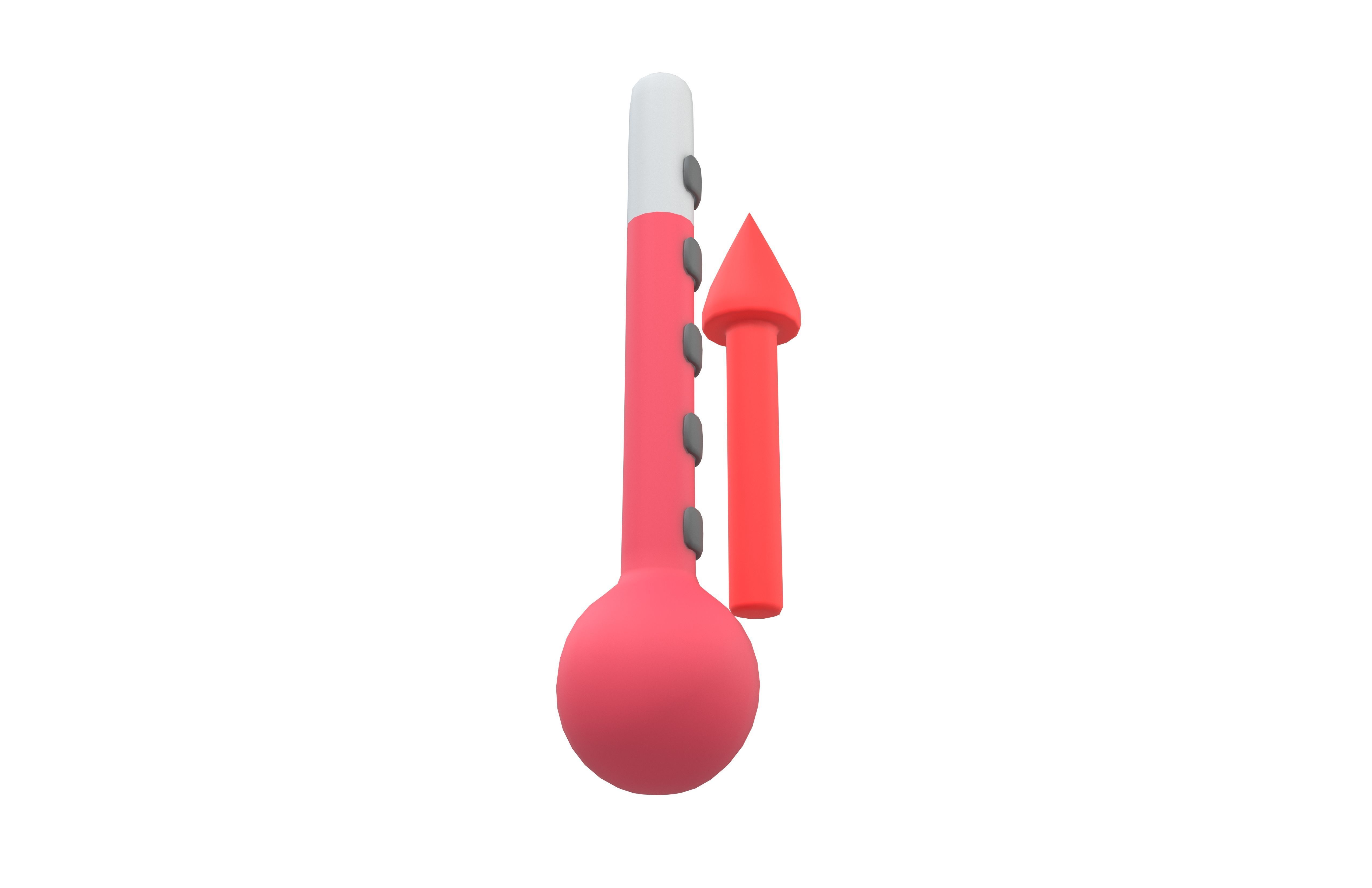 Temperature Up Icon v1 003 Low-poly 3D model_3