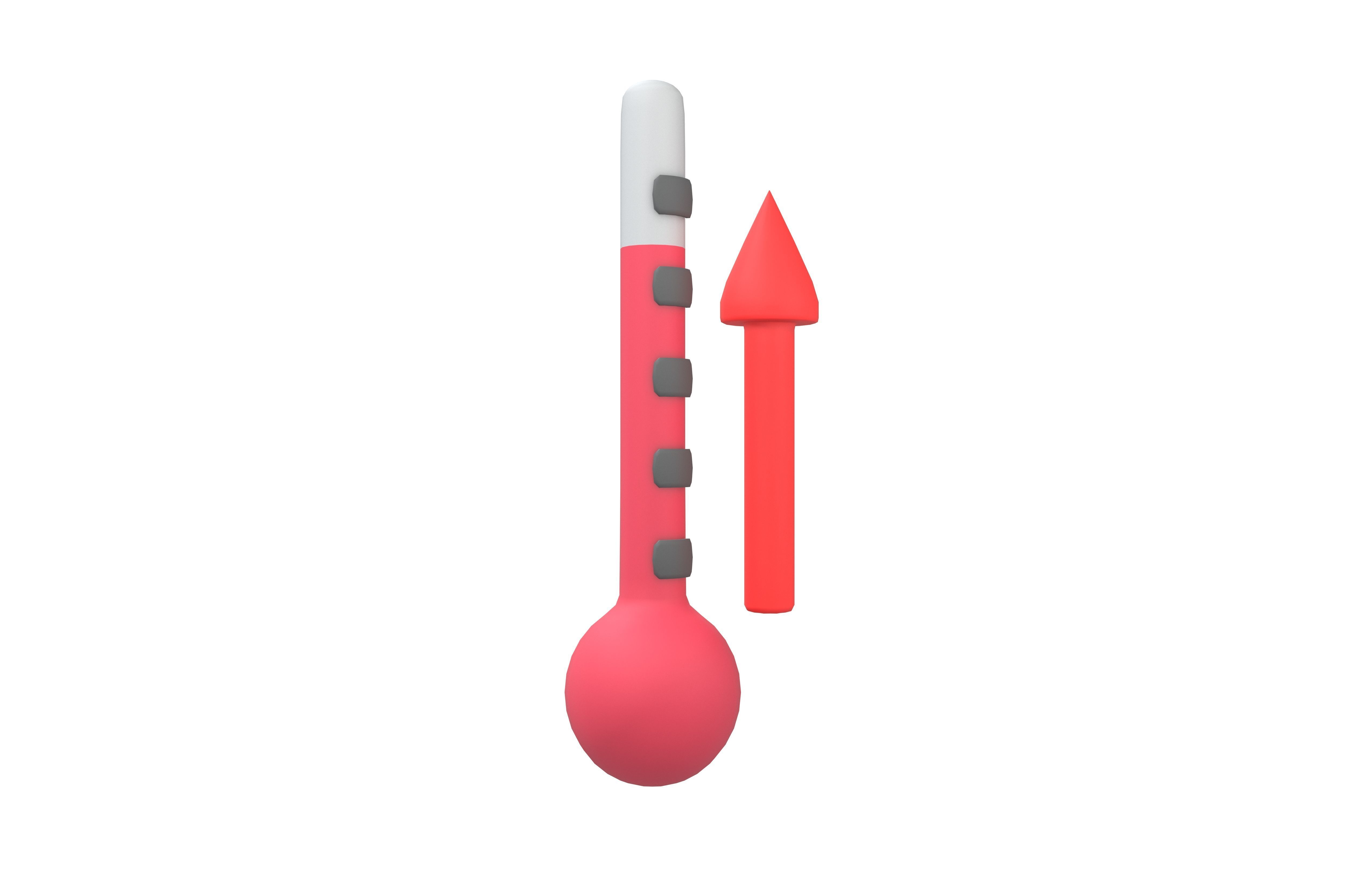Temperature Up Icon v1 003 Low-poly 3D model_1