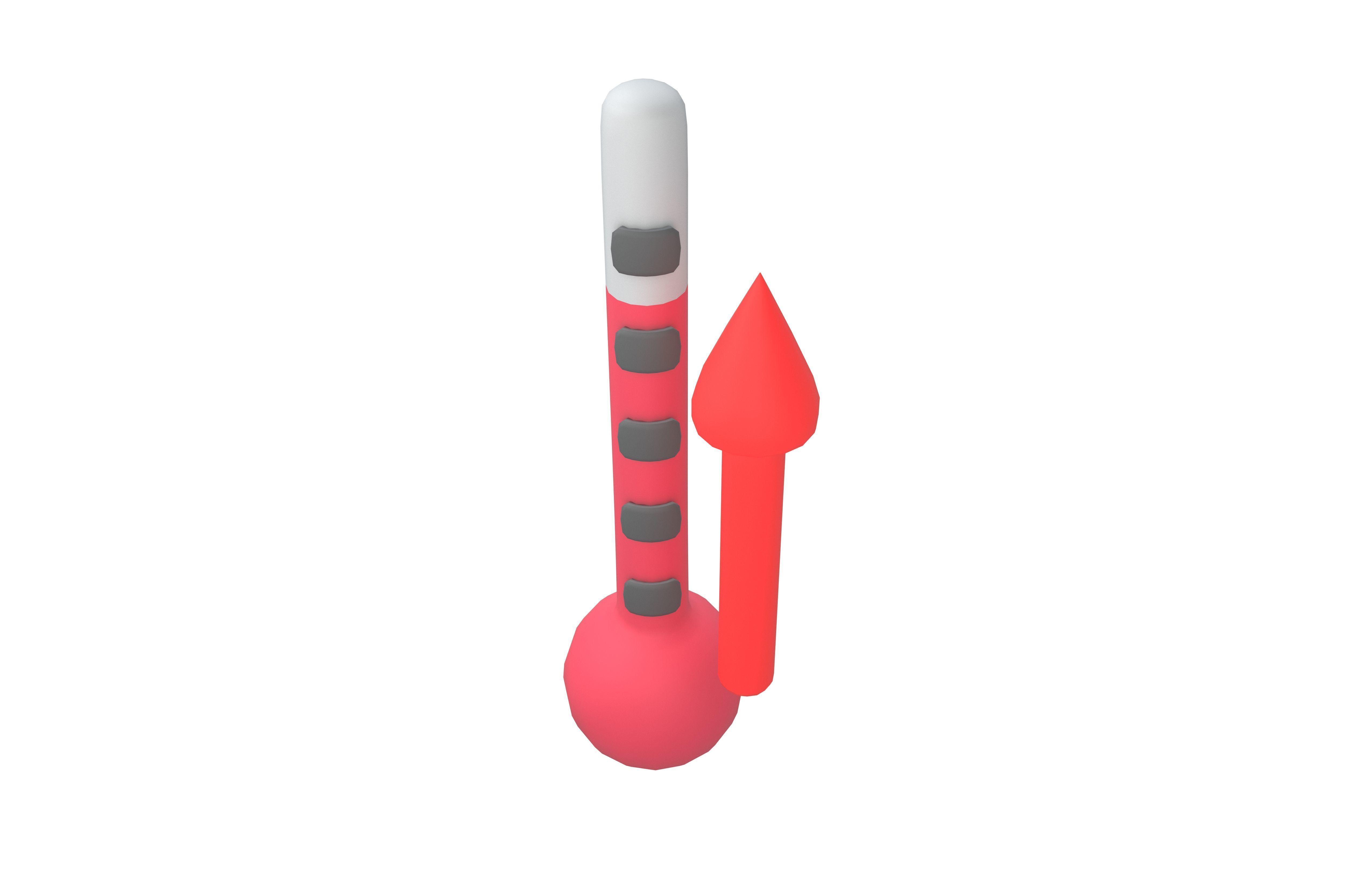 Temperature Up Icon v1 003 Low-poly 3D model_2