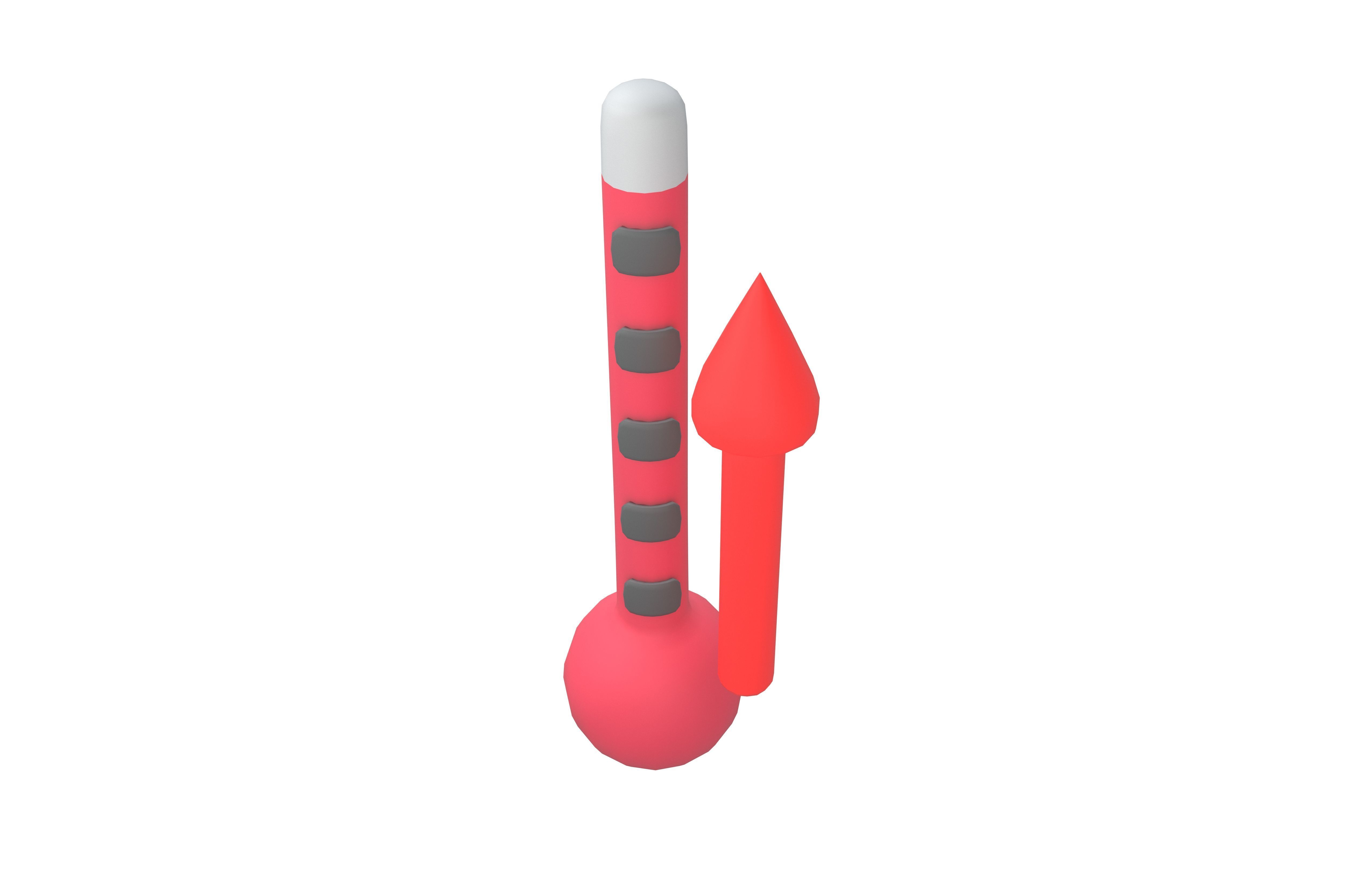 Temperature Up Icon v1 004 Low-poly 3D model_3