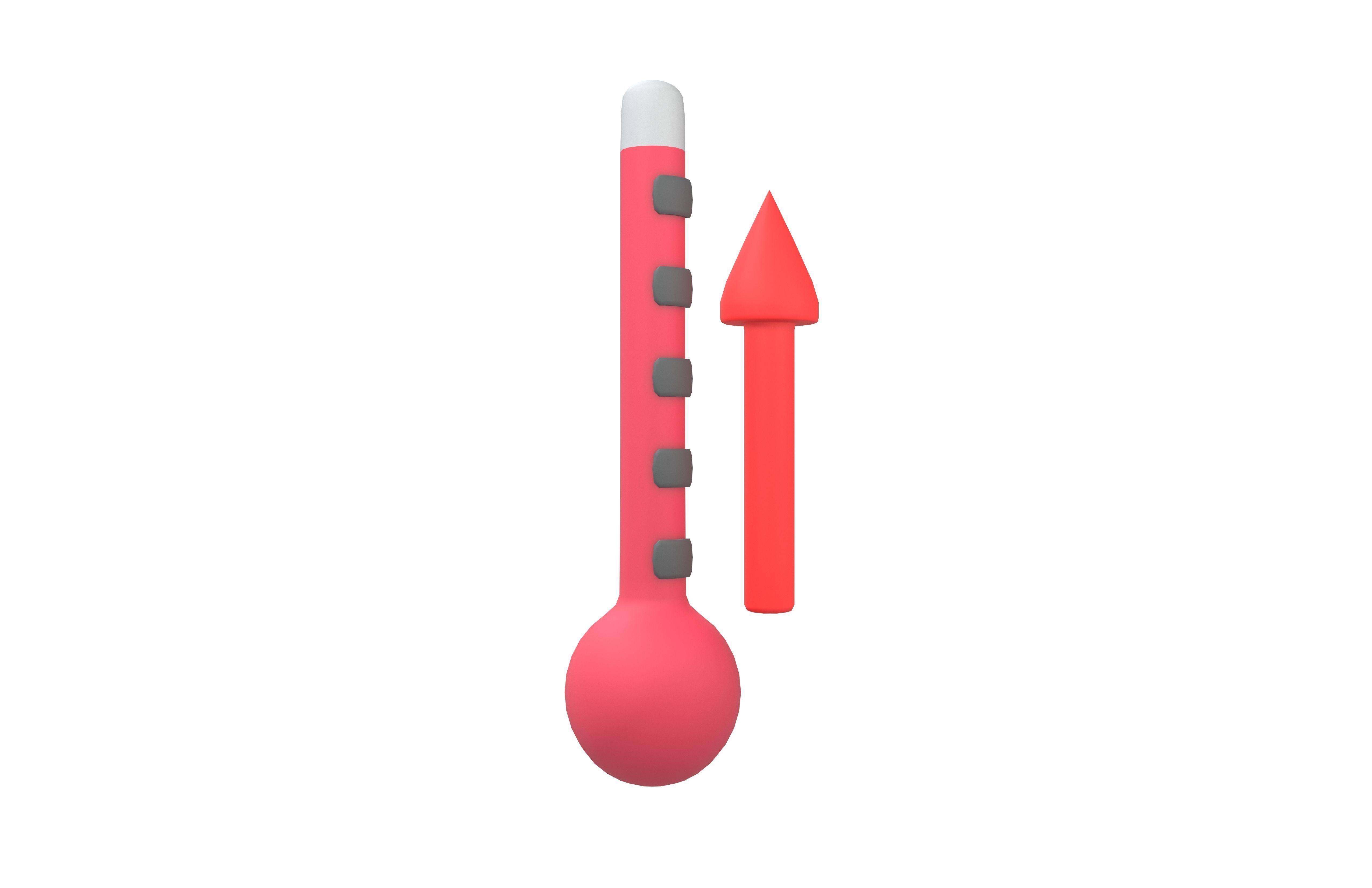 Temperature Up Icon v1 004 Low-poly 3D model_1