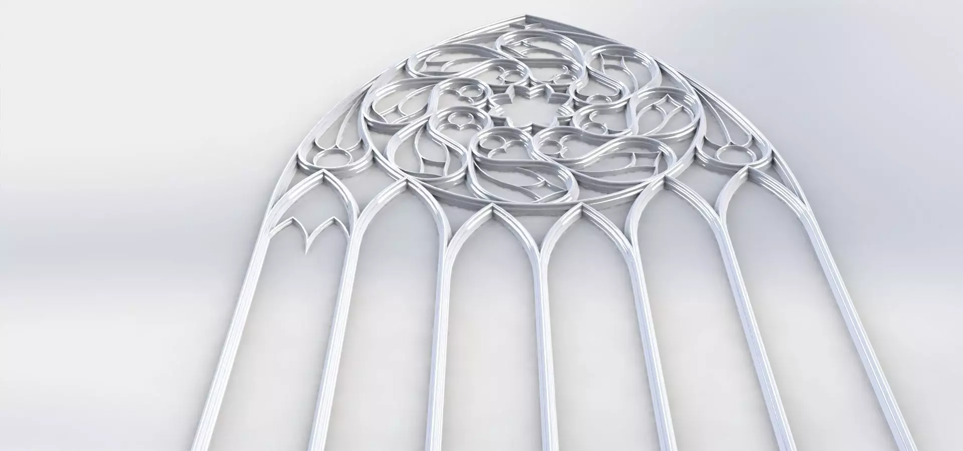 Gothic window 3D model_0