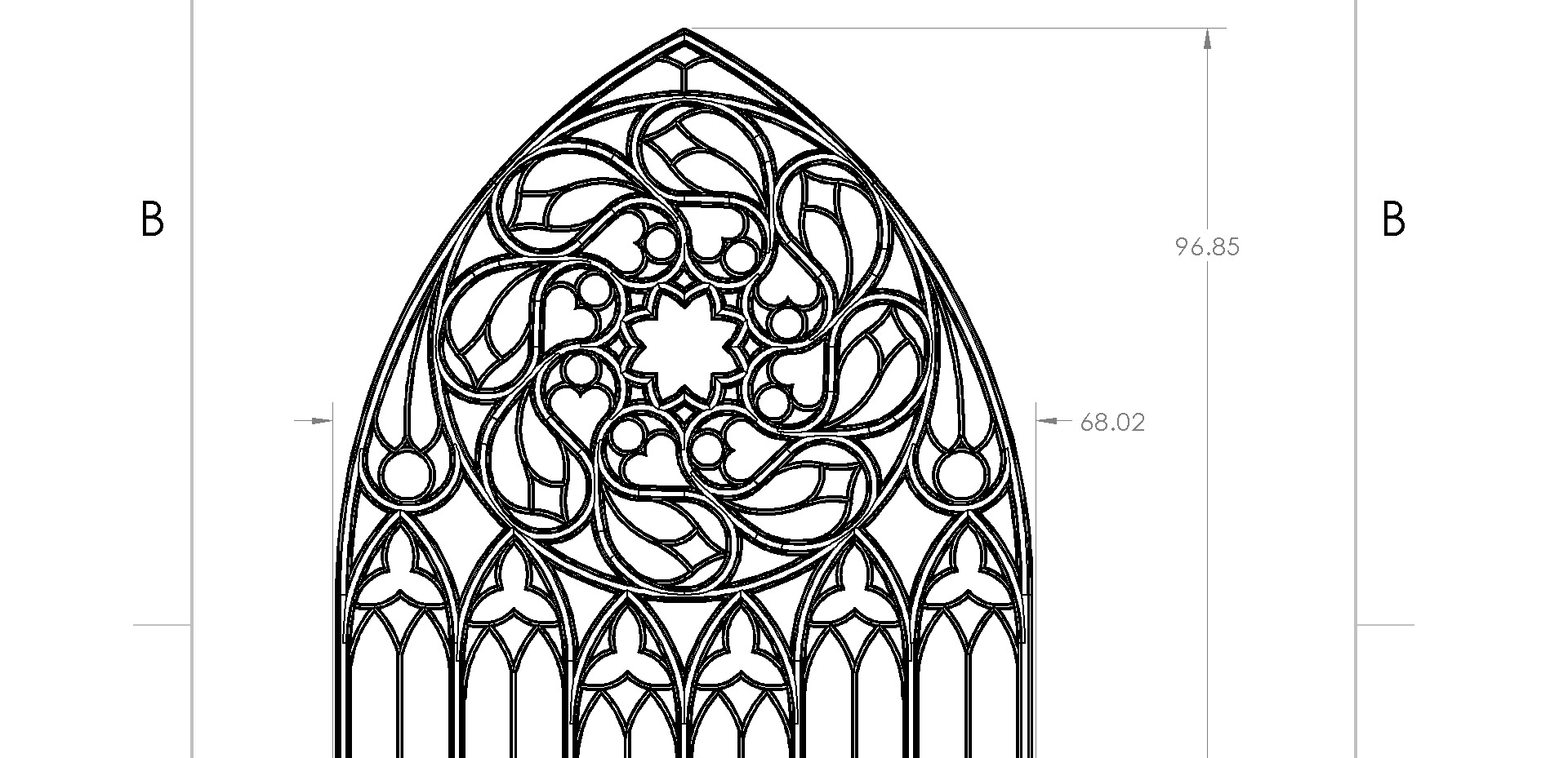 Gothic window 3D model_2