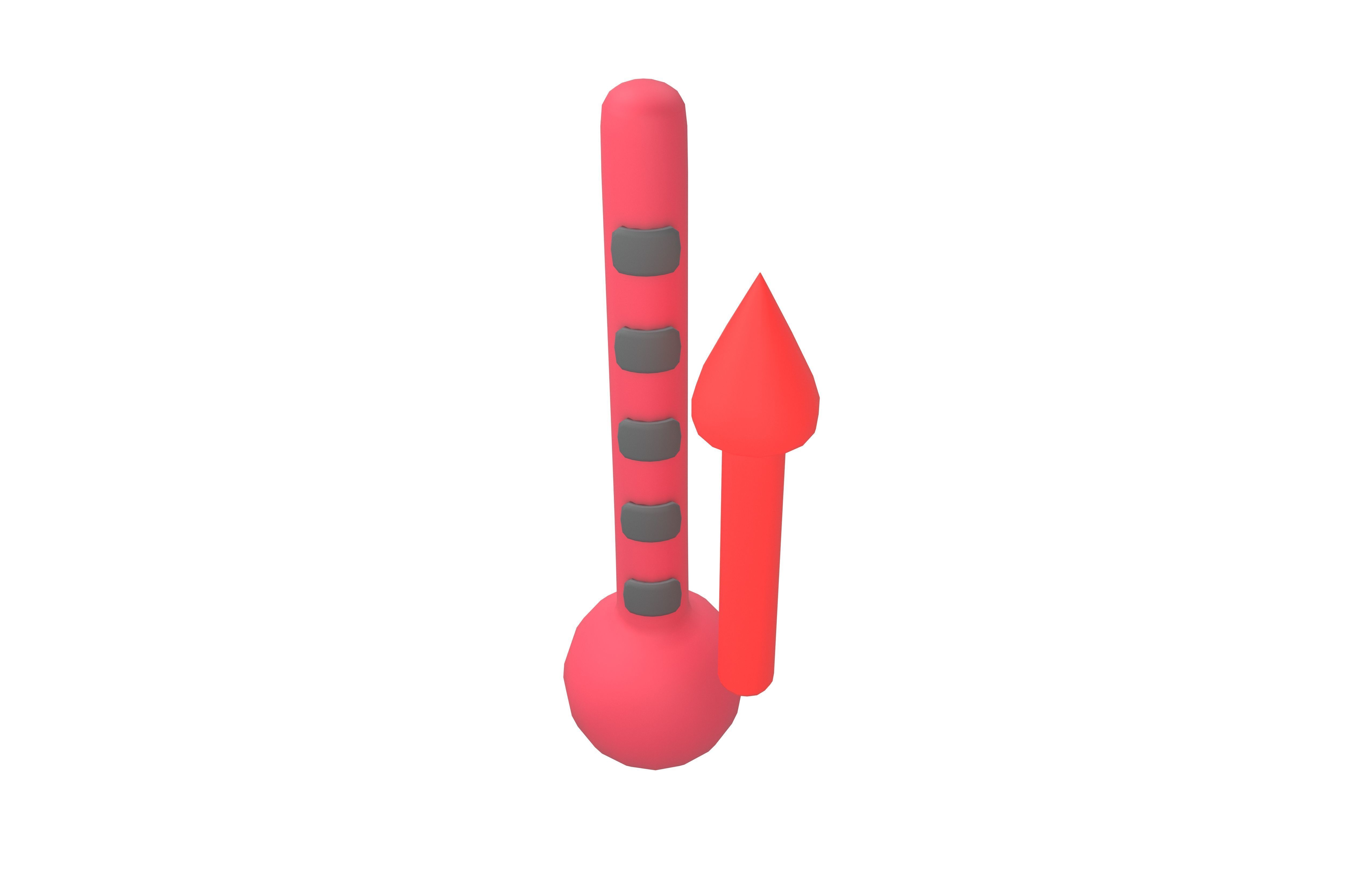 Temperature Up Icon v1 005 Low-poly 3D model_3