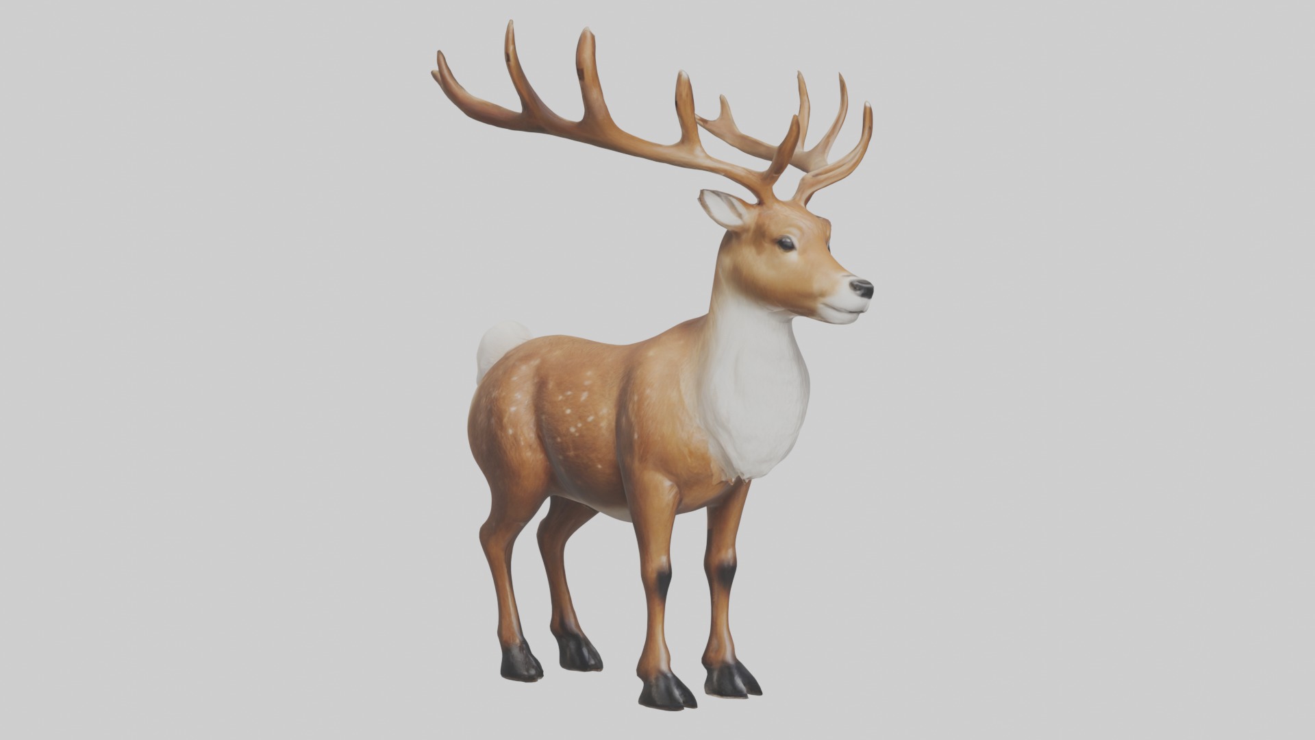 Reindeer deer Low-poly 3D model_6