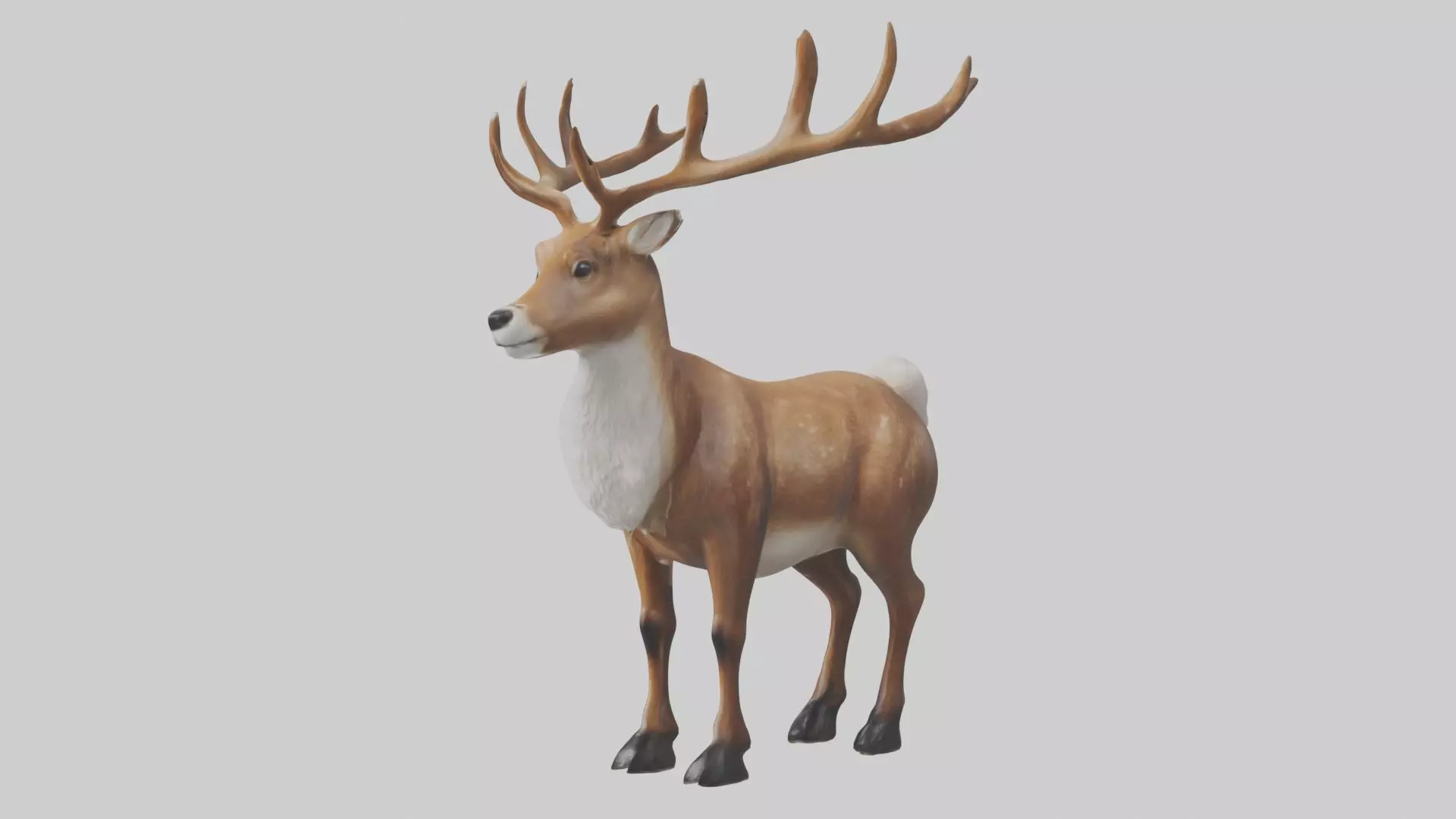 Reindeer deer Low-poly 3D model_0