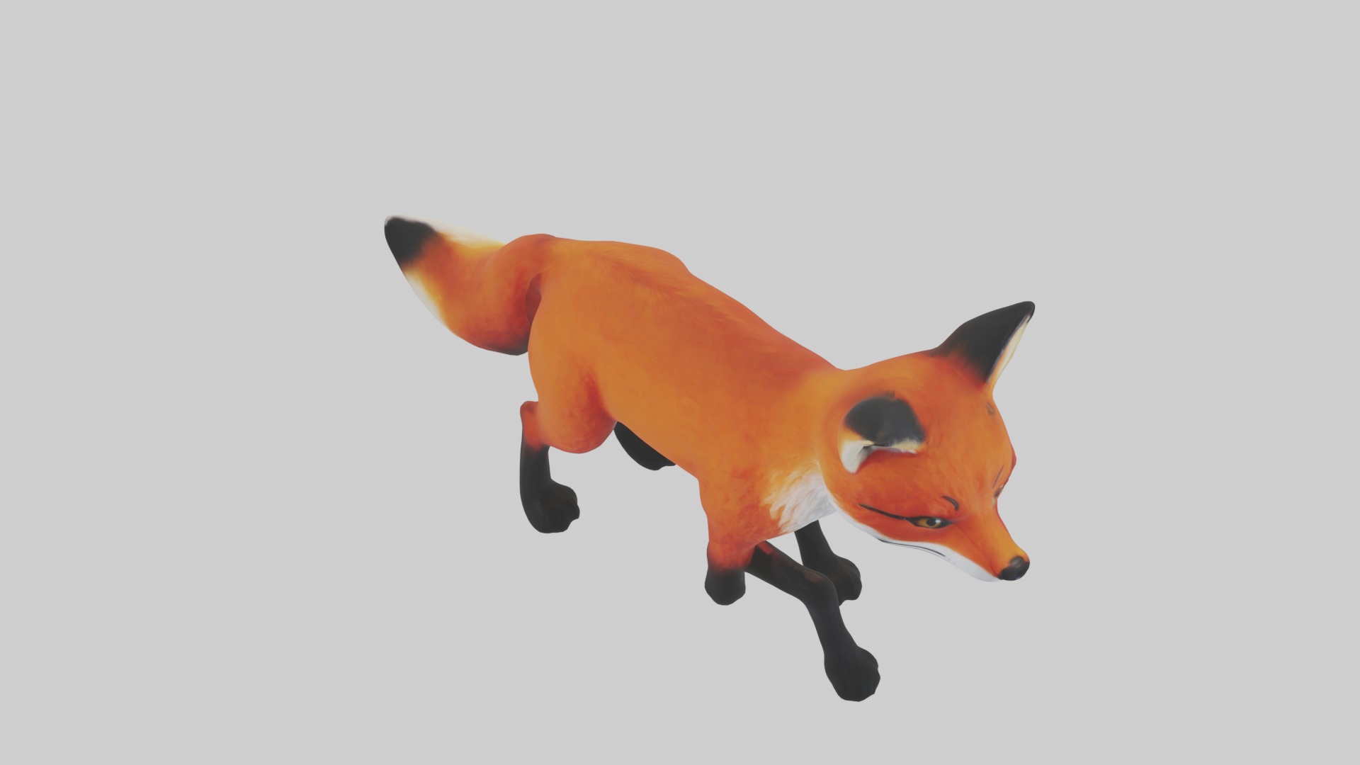 Red Fox Low-poly 3D model_10