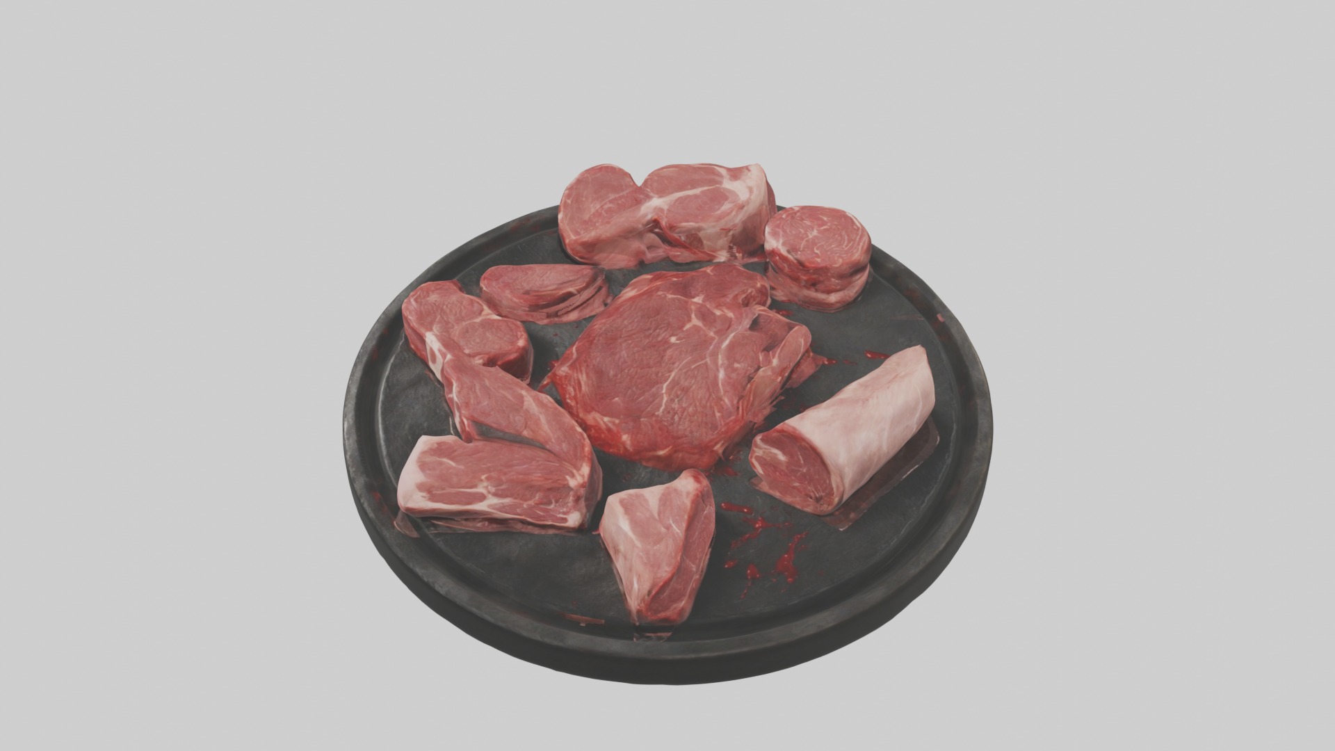 realistic butchers meat Low-poly 3D model_11