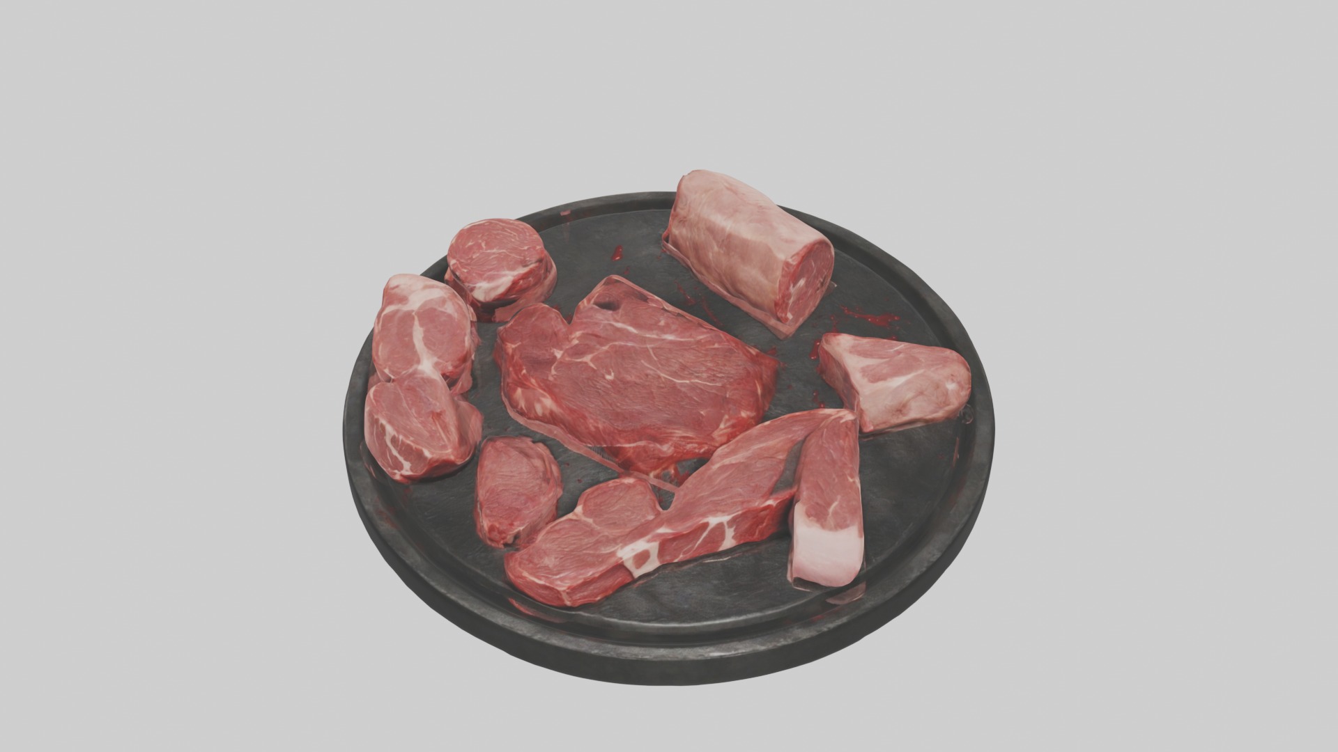 realistic butchers meat Low-poly 3D model_10