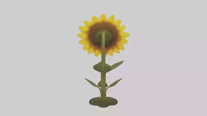 Radiant Sunflower Low-poly 3D model