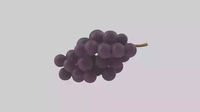 Purple Grape model Low-poly 3D model