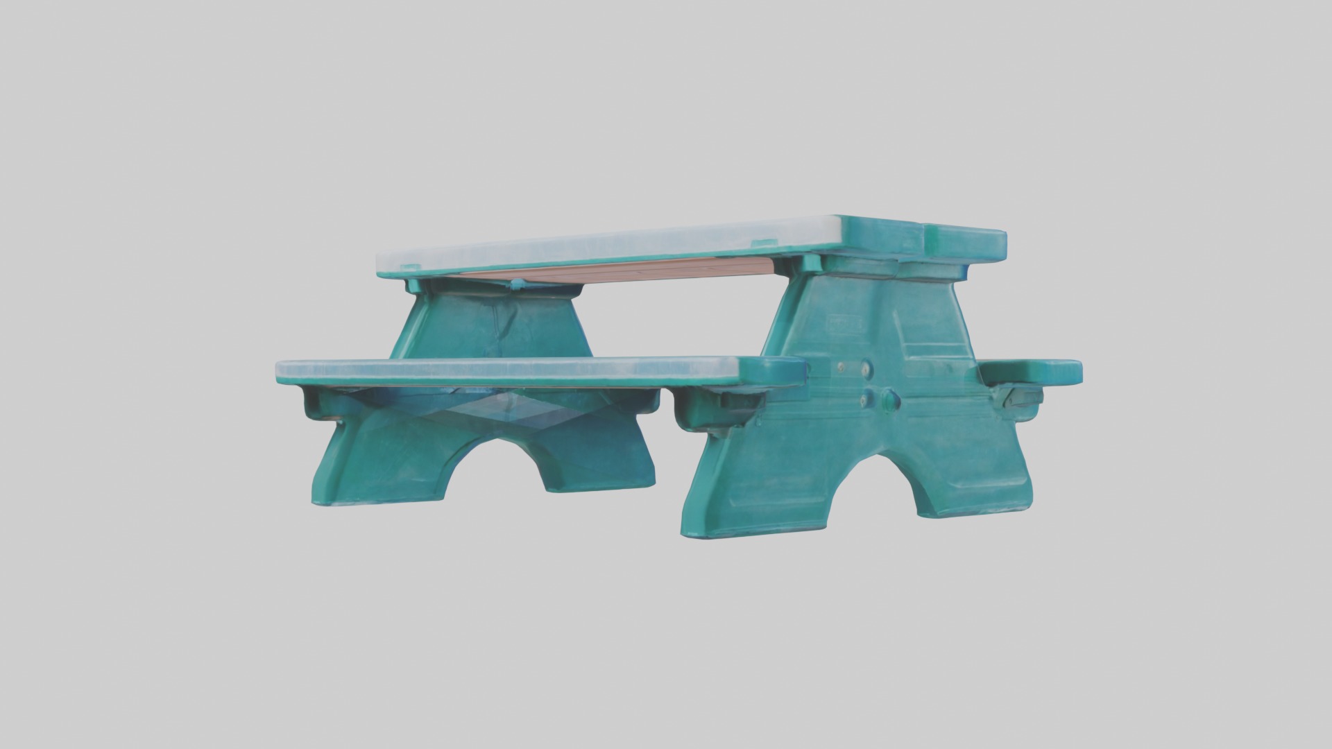 Plastic Picnic Table Low-poly 3D model_4