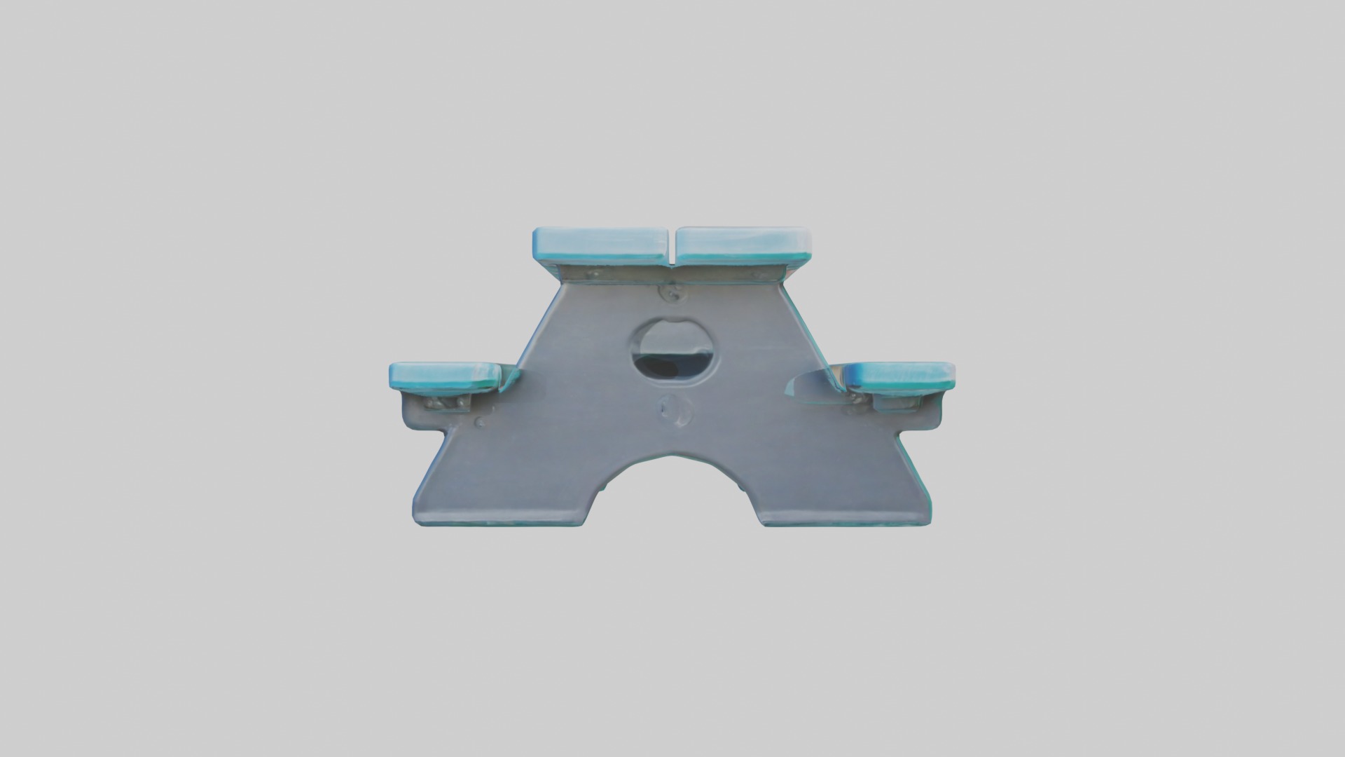 Plastic Picnic Table Low-poly 3D model_7