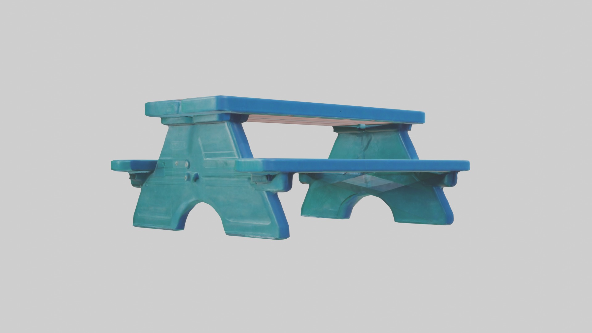 Plastic Picnic Table Low-poly 3D model_1